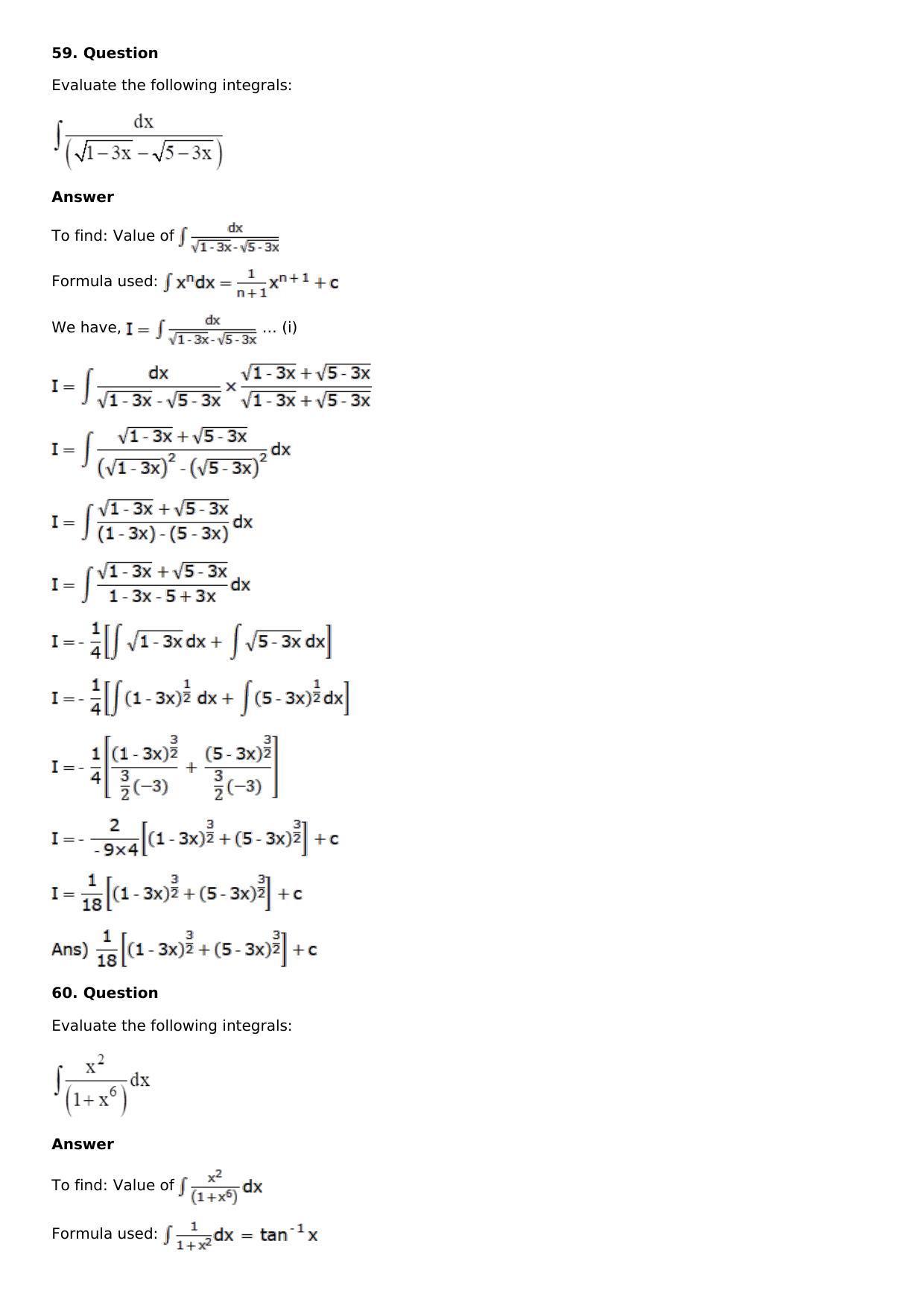 Chapter 13: Method of Integration Solutions: RS Aggarwal Class 12 Solutions  - Page 23
