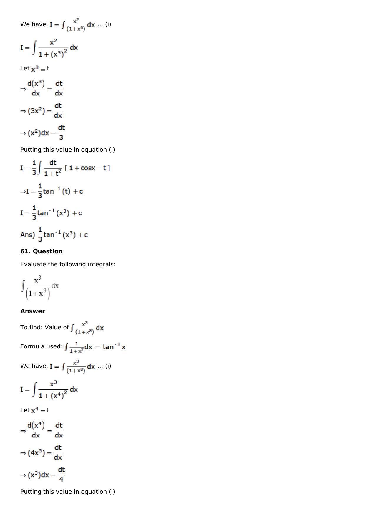 Chapter 13: Method of Integration Solutions: RS Aggarwal Class 12 Solutions  - Page 24