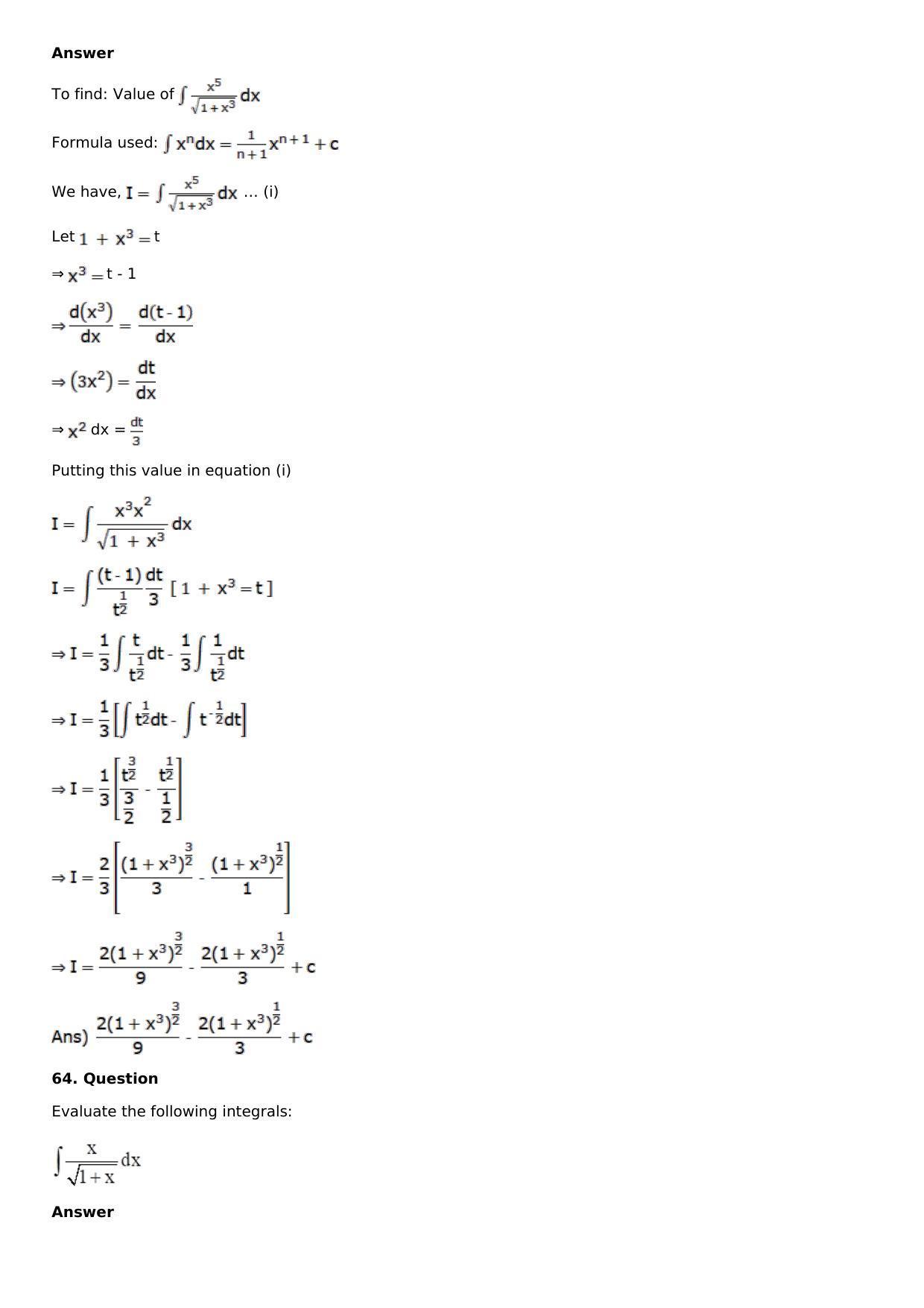 Chapter 13: Method of Integration Solutions: RS Aggarwal Class 12 Solutions  - Page 26