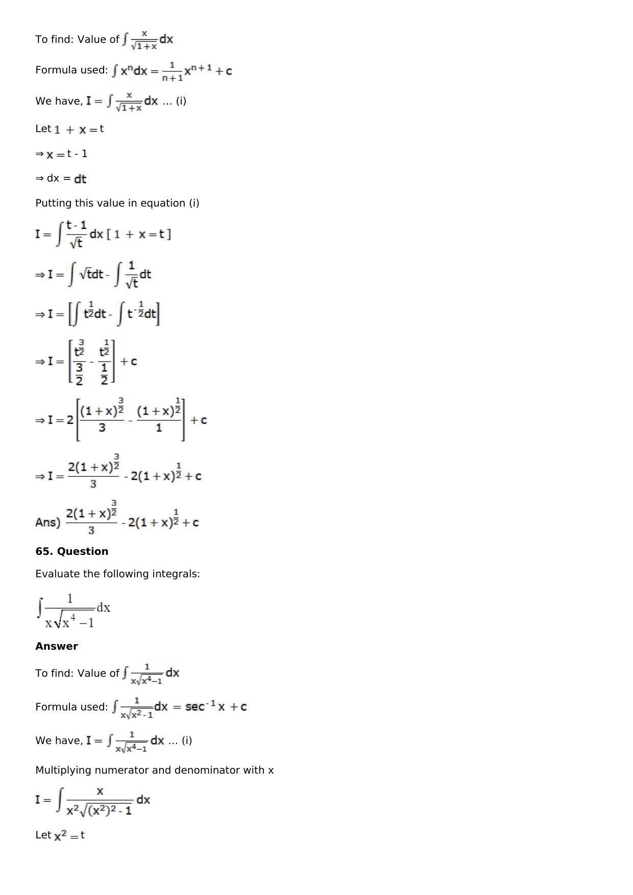 Chapter 13: Method of Integration Solutions: RS Aggarwal Class 12 Solutions  - Page 27