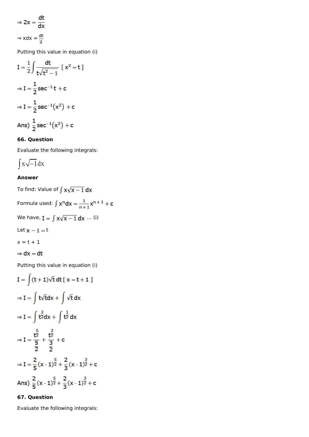 Chapter 13: Method of Integration Solutions: RS Aggarwal Class 12 Solutions  - Page 28