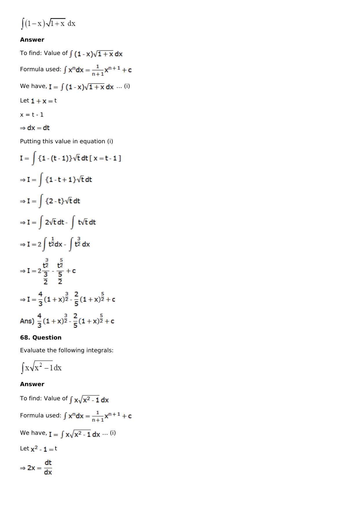 Chapter 13: Method of Integration Solutions: RS Aggarwal Class 12 Solutions  - Page 29
