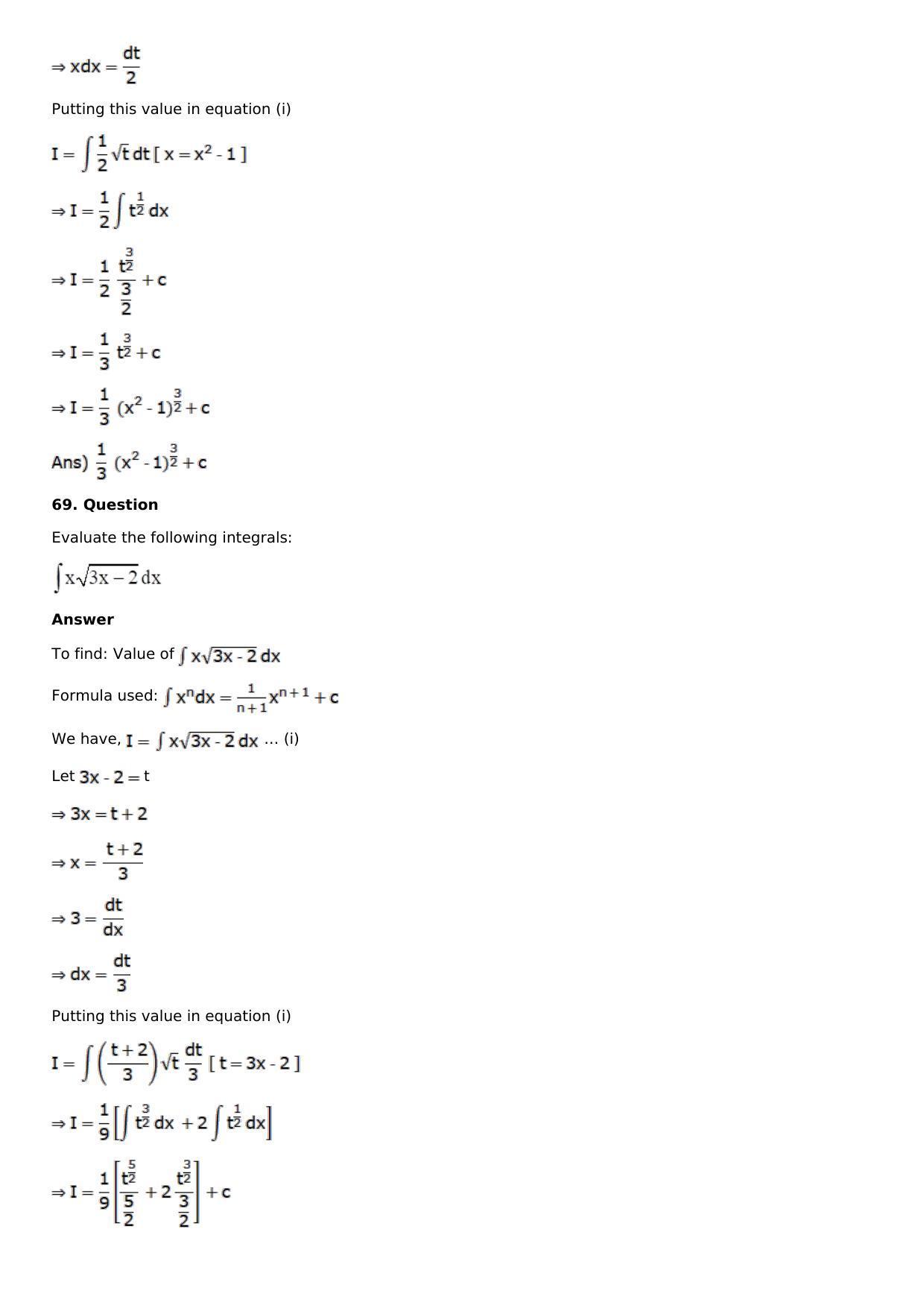 Chapter 13: Method of Integration Solutions: RS Aggarwal Class 12 Solutions  - Page 30