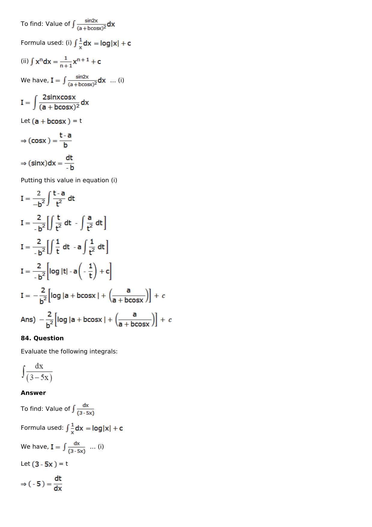Chapter 13: Method of Integration Solutions: RS Aggarwal Class 12 Solutions  - Page 40