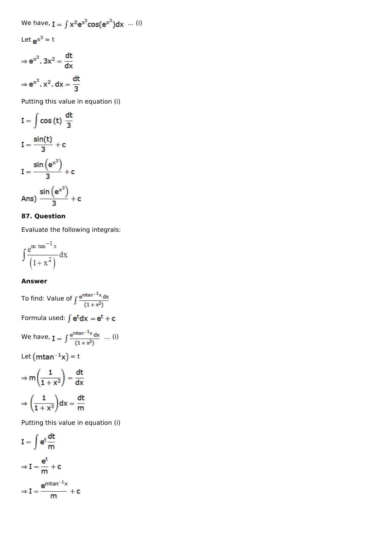 Chapter 13: Method of Integration Solutions: RS Aggarwal Class 12 Solutions  - Page 42