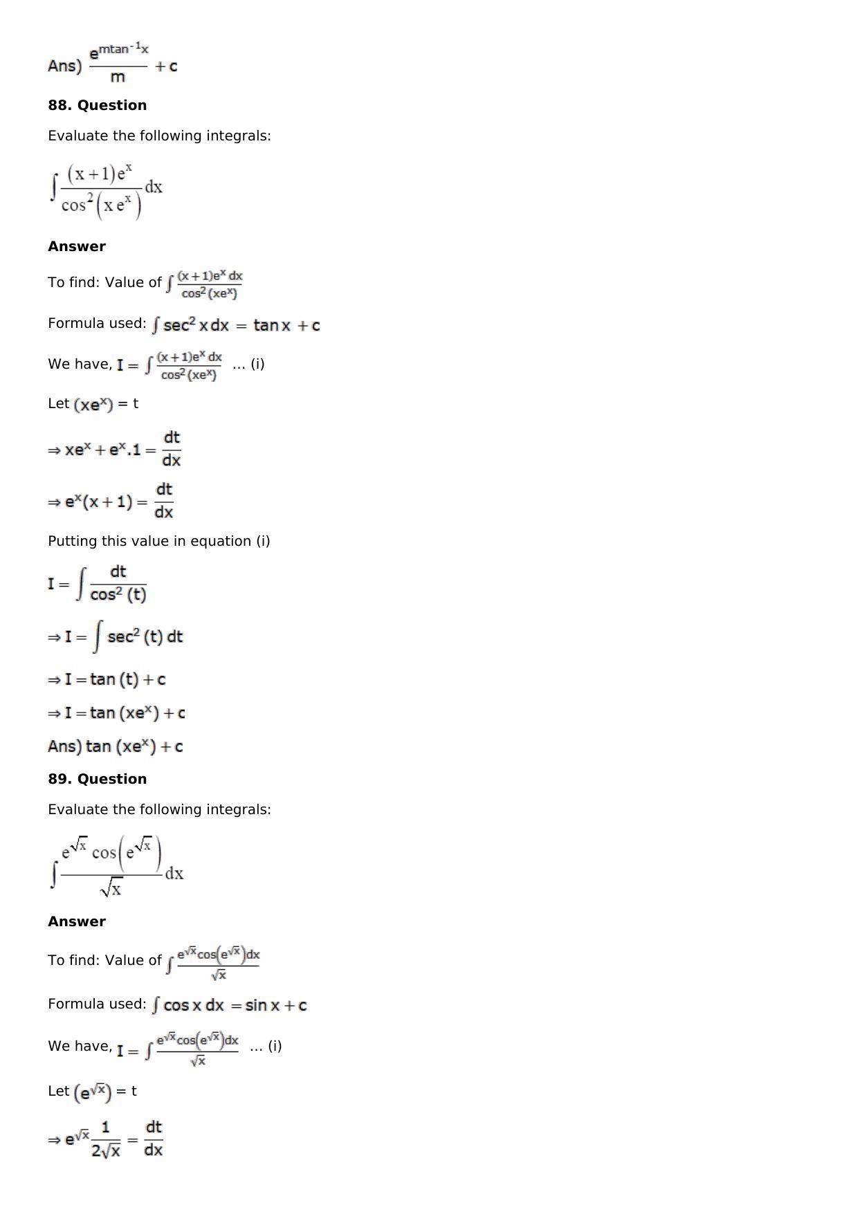 Chapter 13: Method of Integration Solutions: RS Aggarwal Class 12 Solutions  - Page 43