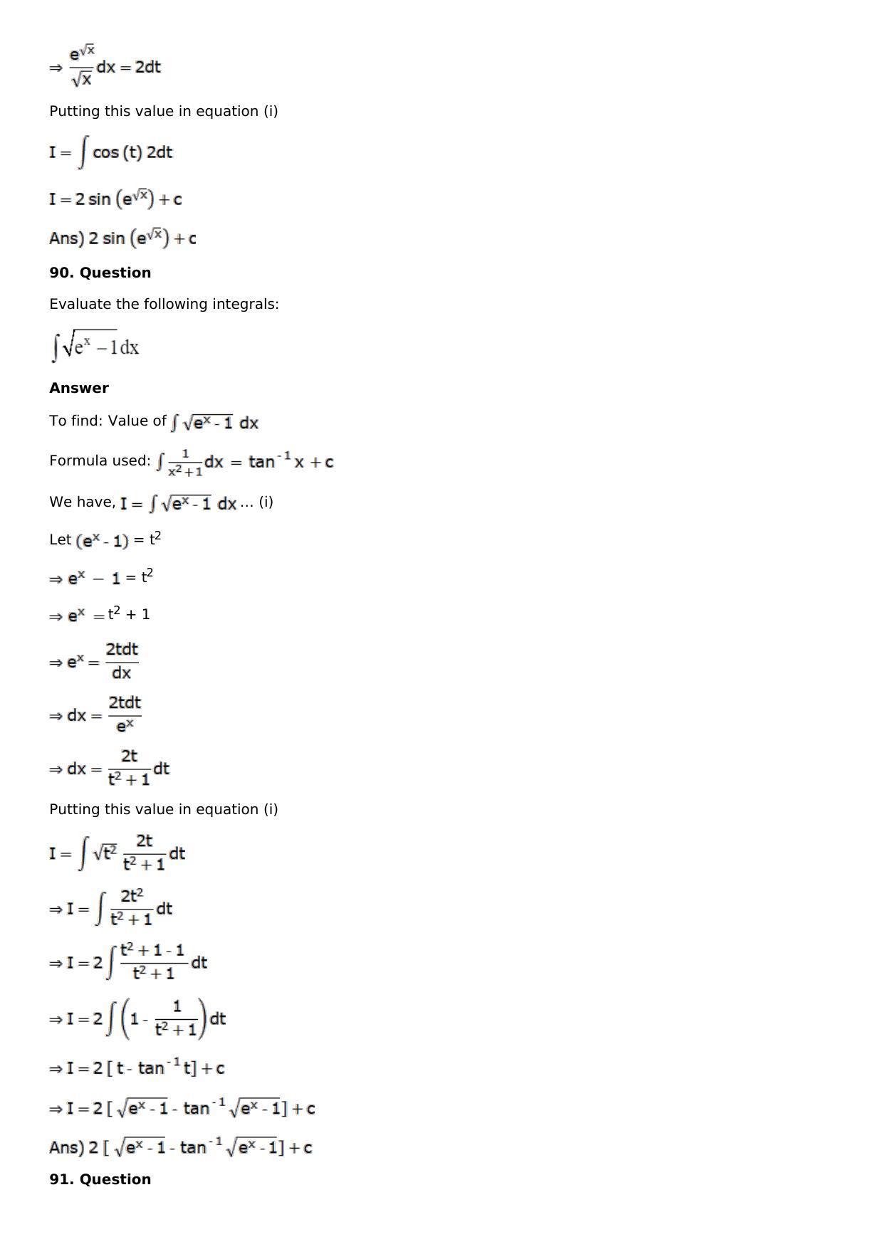 Chapter 13: Method of Integration Solutions: RS Aggarwal Class 12 Solutions  - Page 44