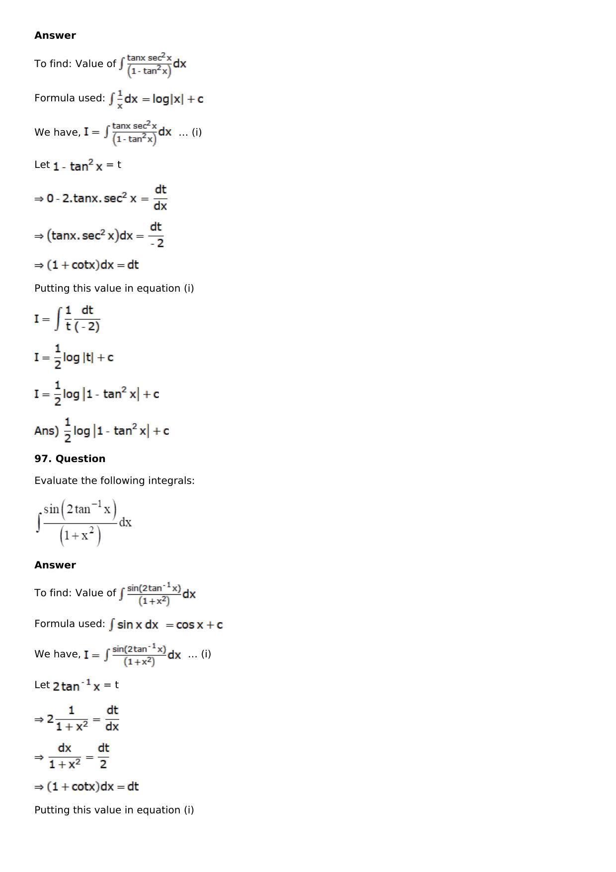Chapter 13: Method of Integration Solutions: RS Aggarwal Class 12 Solutions  - Page 48