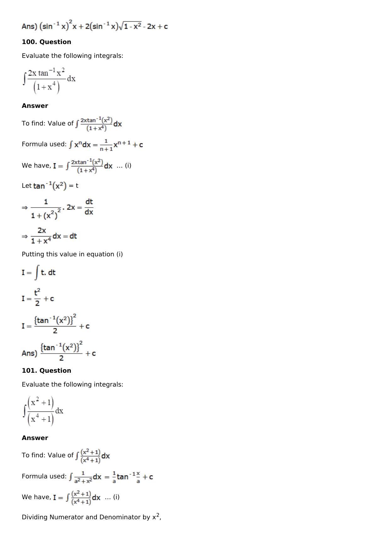 Chapter 13: Method of Integration Solutions: RS Aggarwal Class 12 Solutions  - Page 51