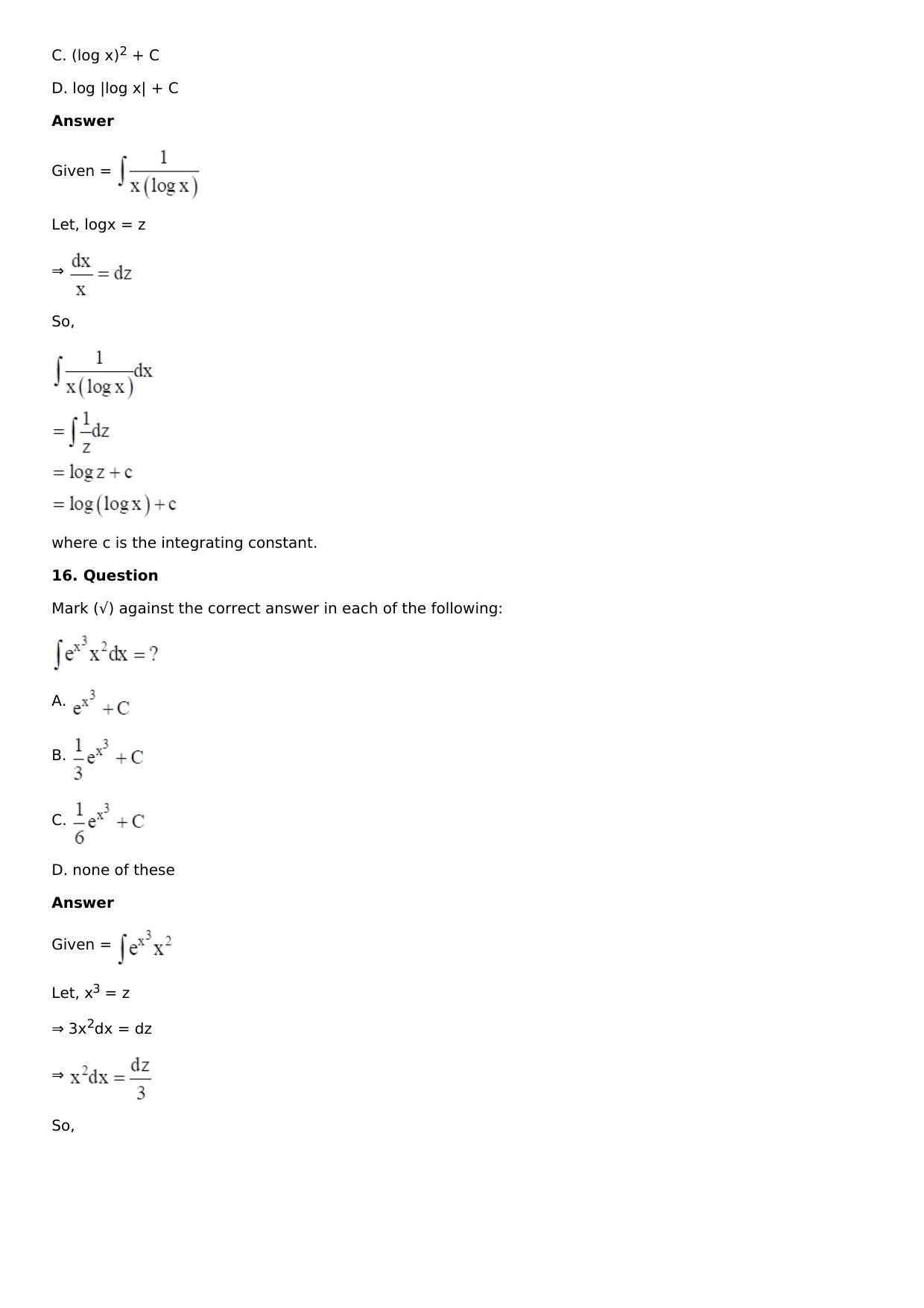 Chapter 13: Method of Integration Solutions: RS Aggarwal Class 12 Solutions  - Page 64
