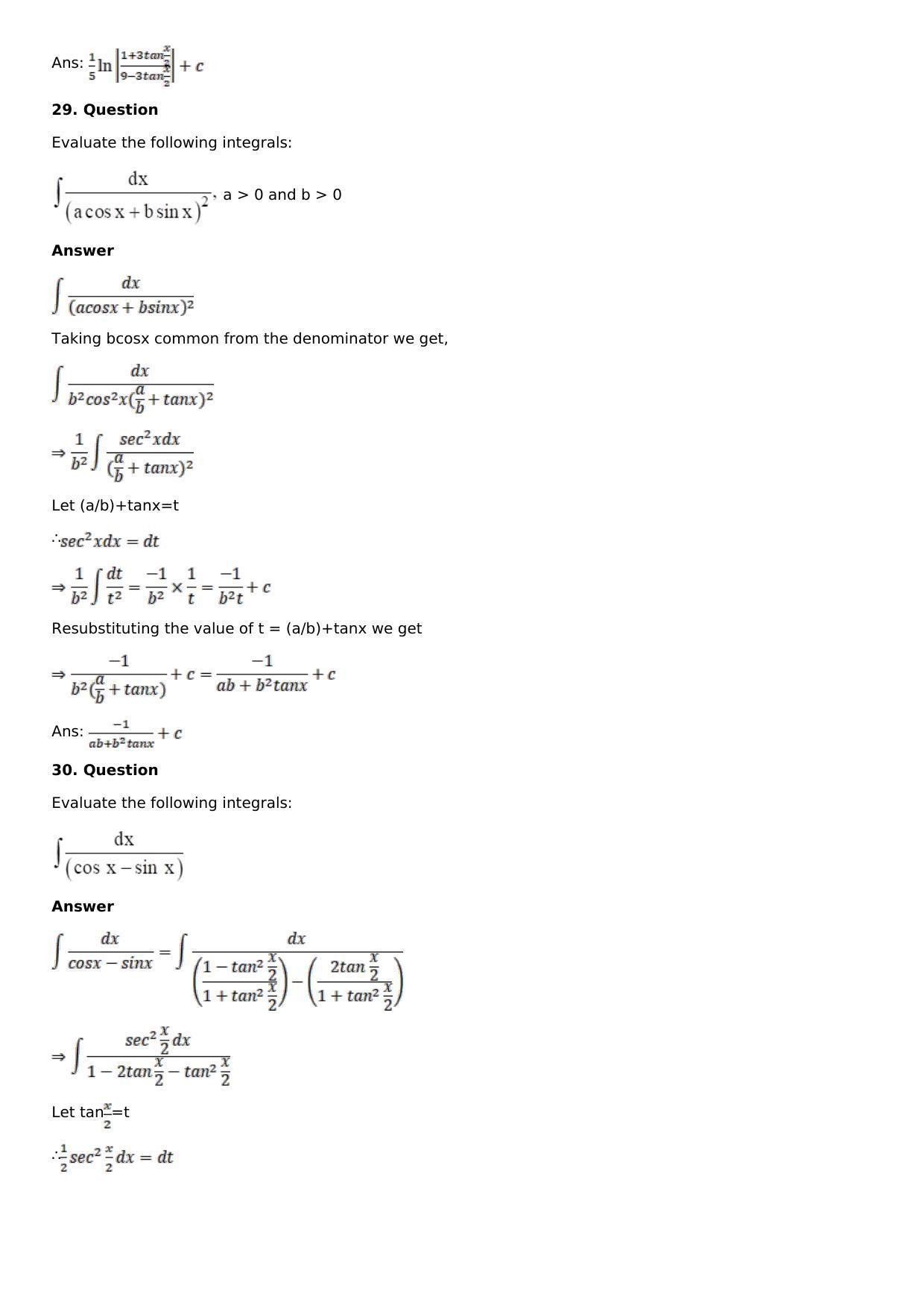 Chapter 13: Method of Integration Solutions: RS Aggarwal Class 12 Solutions  - Page 133