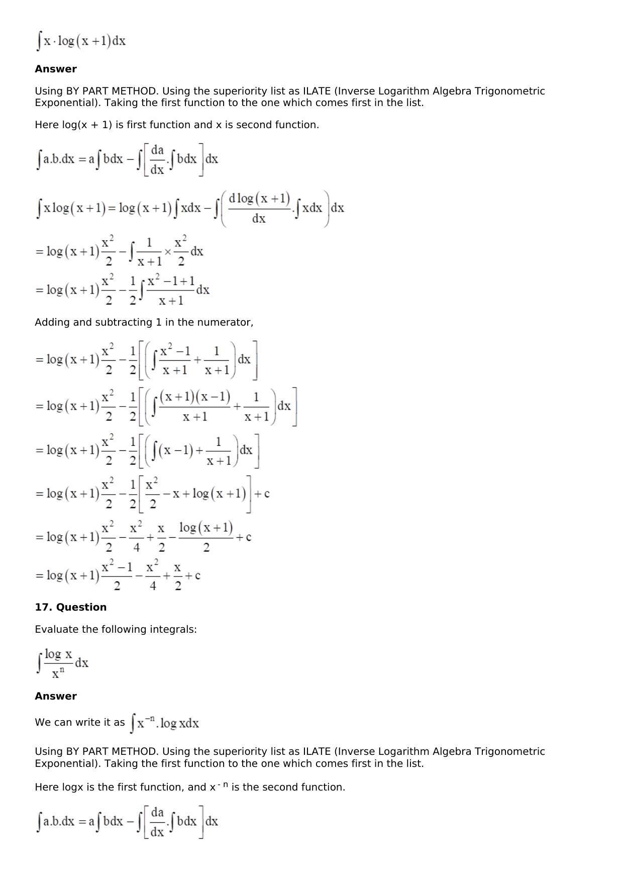 Chapter 13: Method of Integration Solutions: RS Aggarwal Class 12 Solutions  - Page 145