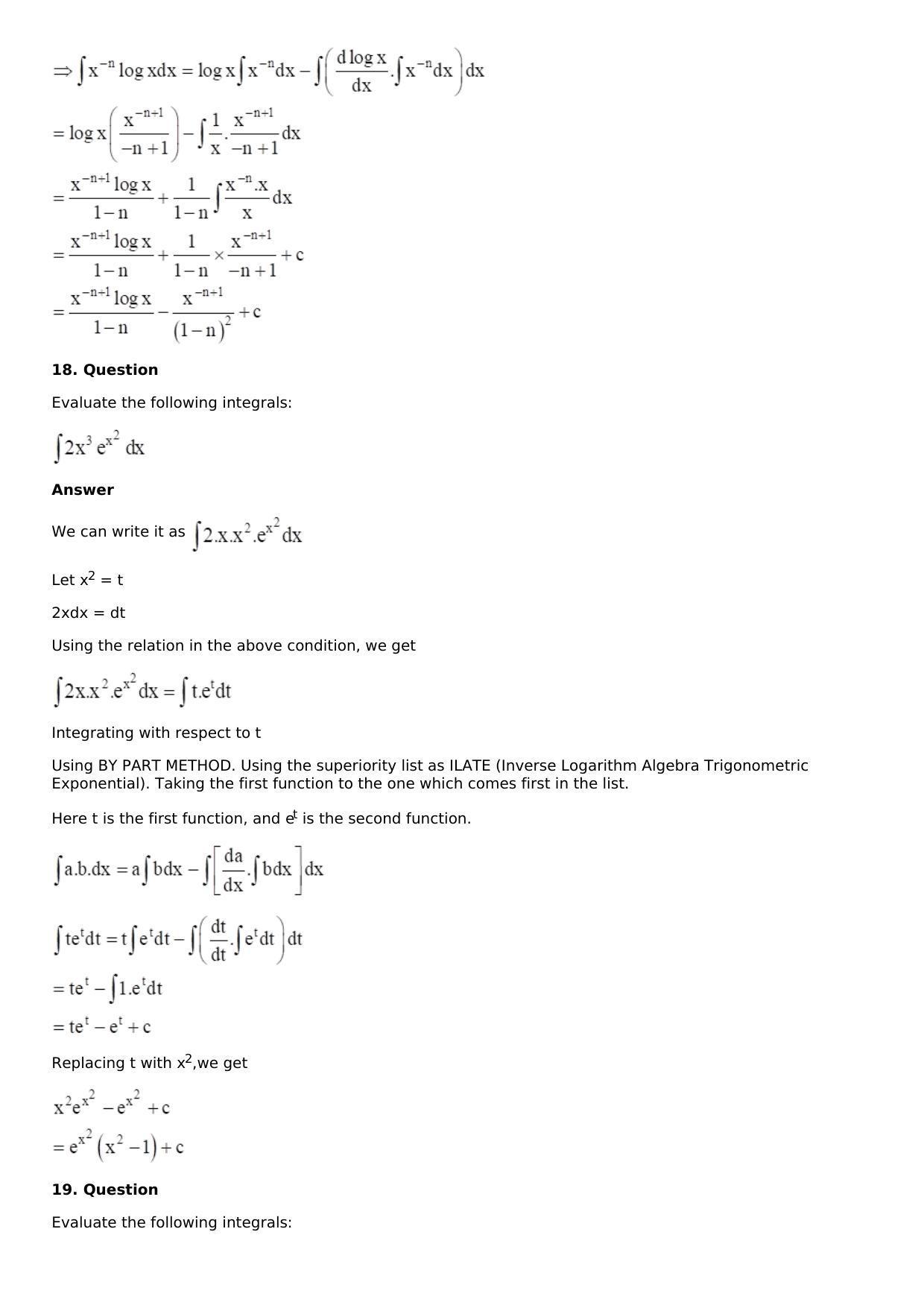 Chapter 13: Method of Integration Solutions: RS Aggarwal Class 12 Solutions  - Page 146