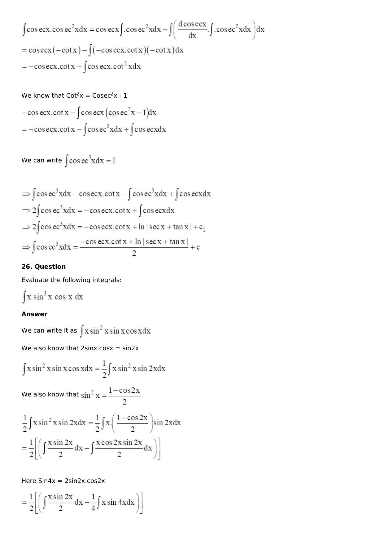 Chapter 13: Method of Integration Solutions: RS Aggarwal Class 12 Solutions  - Page 151