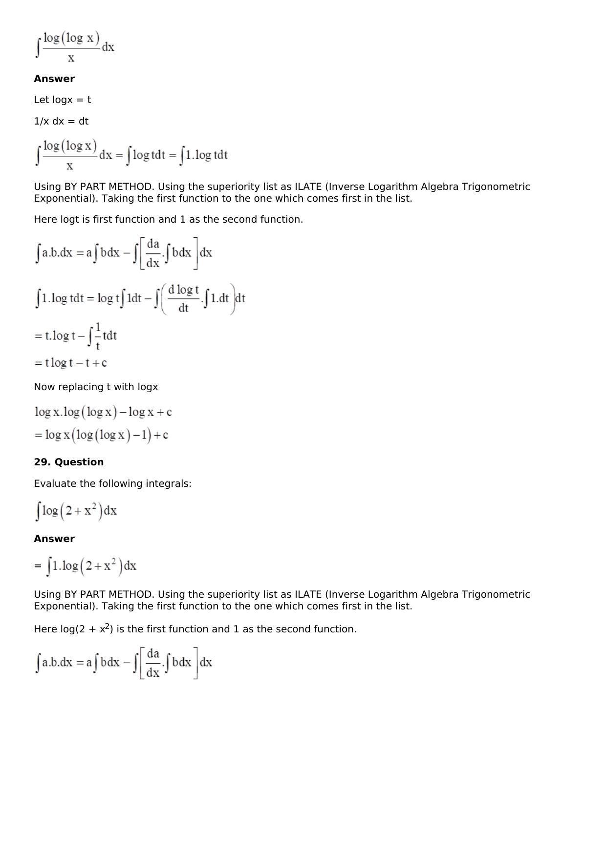 Chapter 13: Method of Integration Solutions: RS Aggarwal Class 12 Solutions  - Page 153
