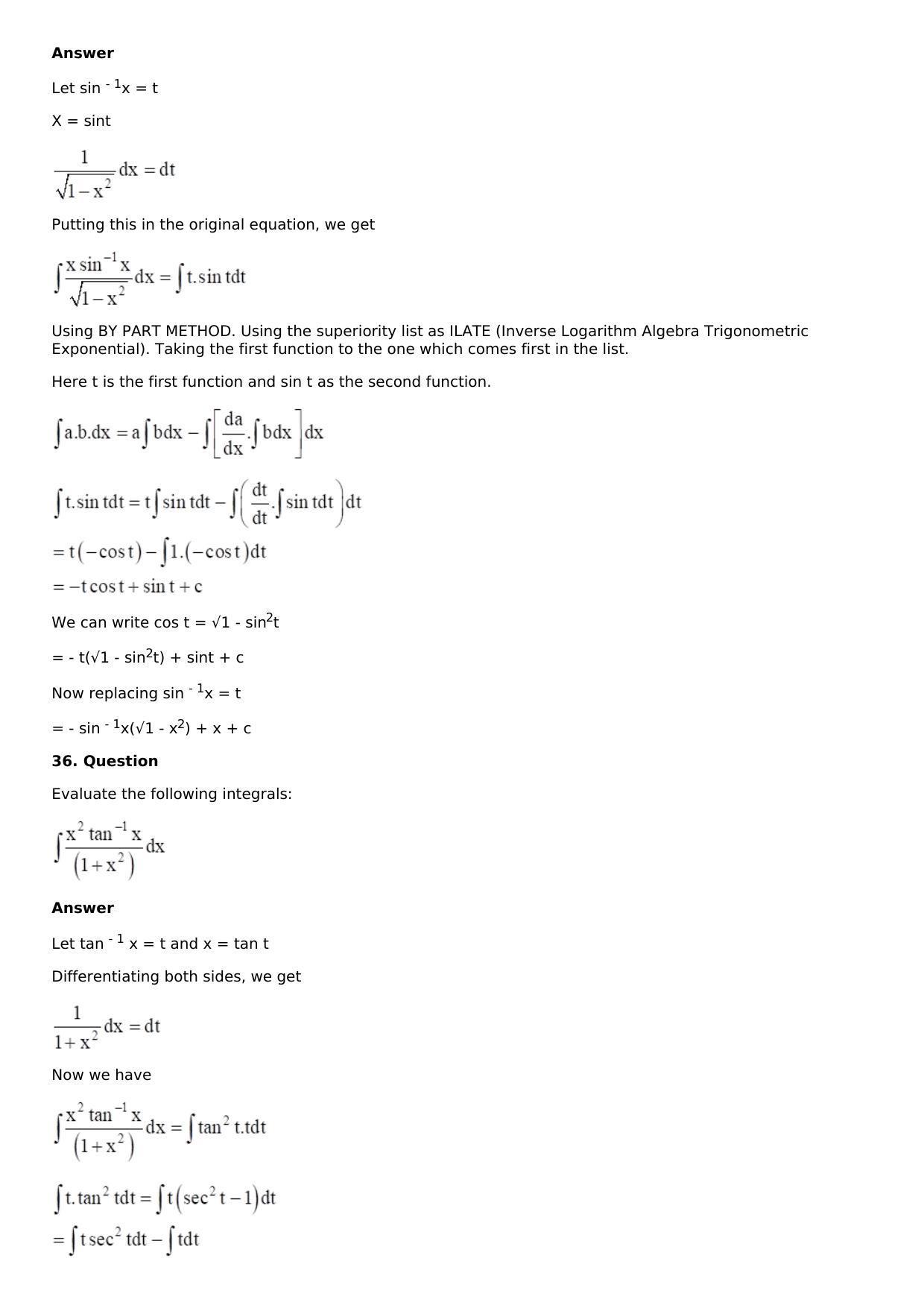 Chapter 13: Method of Integration Solutions: RS Aggarwal Class 12 Solutions  - Page 159