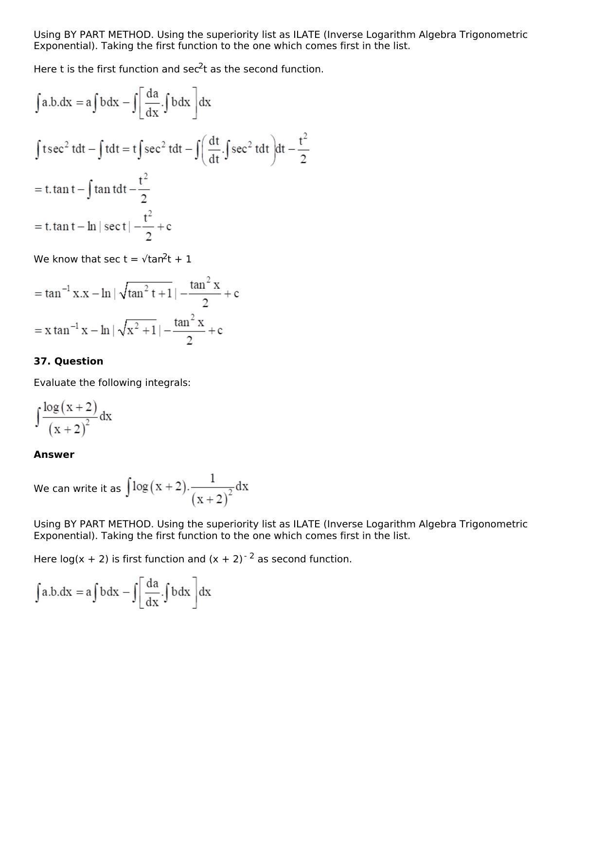 Chapter 13: Method of Integration Solutions: RS Aggarwal Class 12 Solutions  - Page 160
