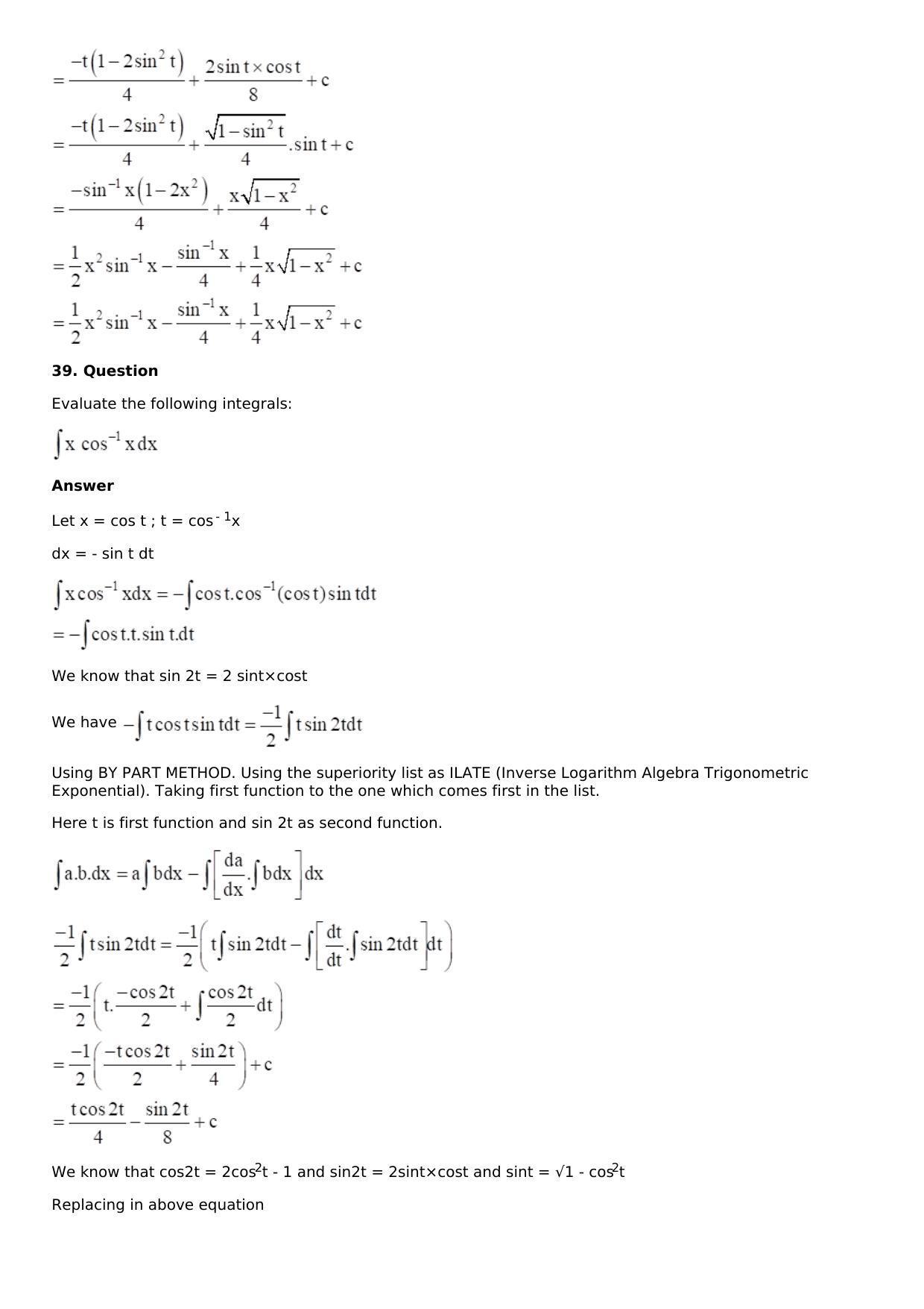 Chapter 13: Method of Integration Solutions: RS Aggarwal Class 12 Solutions  - Page 162