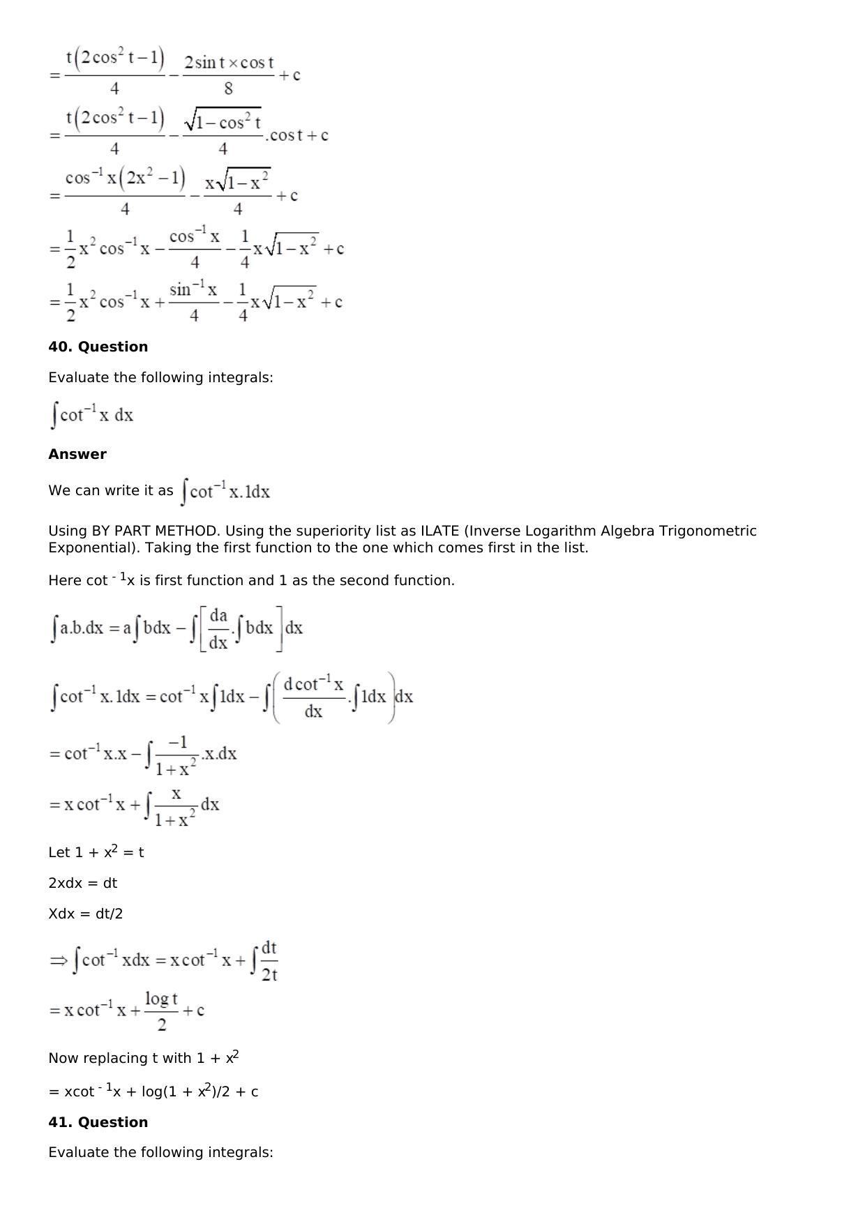 Chapter 13: Method of Integration Solutions: RS Aggarwal Class 12 Solutions  - Page 163