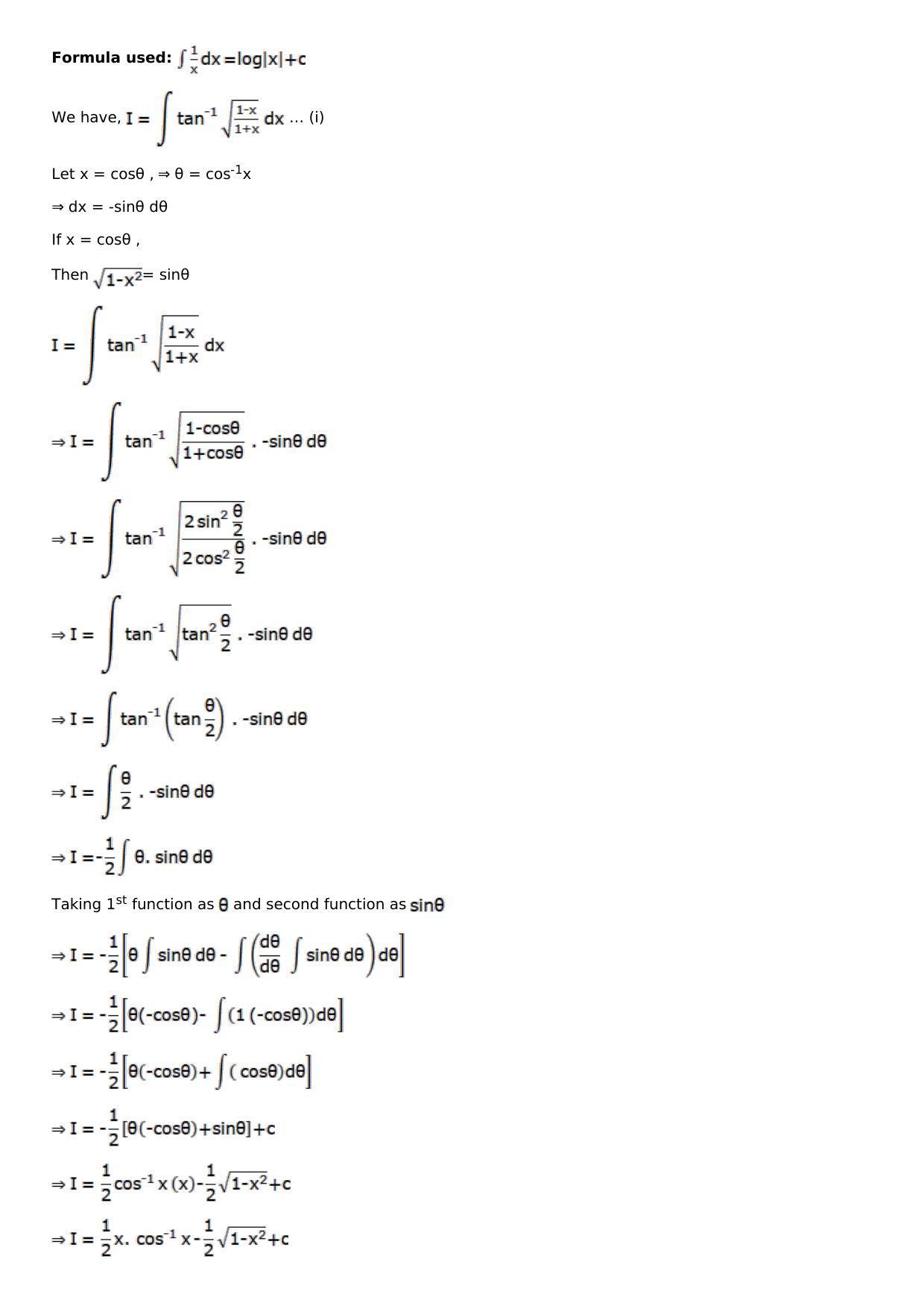 Chapter 13: Method of Integration Solutions: RS Aggarwal Class 12 Solutions  - Page 227