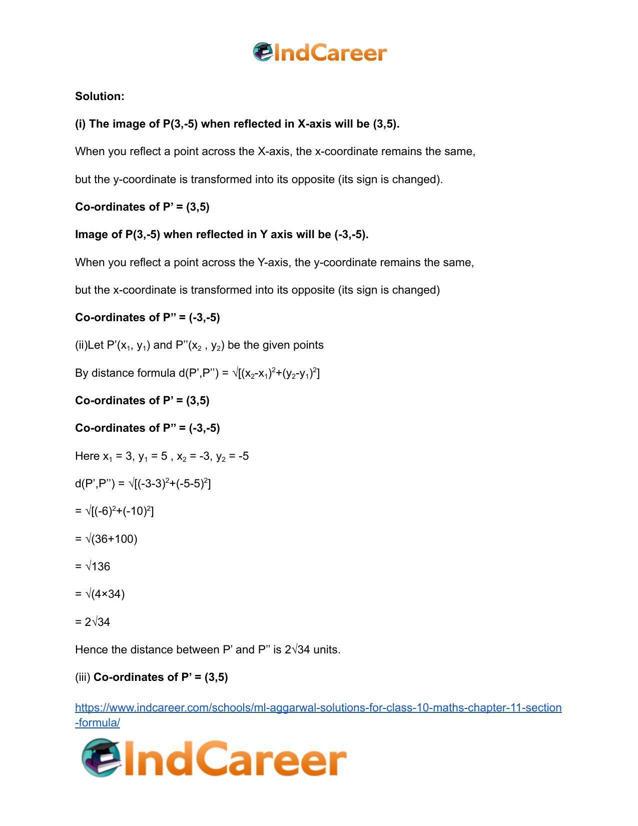ML Aggarwal Solutions for Class 10 Maths Chapter 11- Section Formula - Page 12