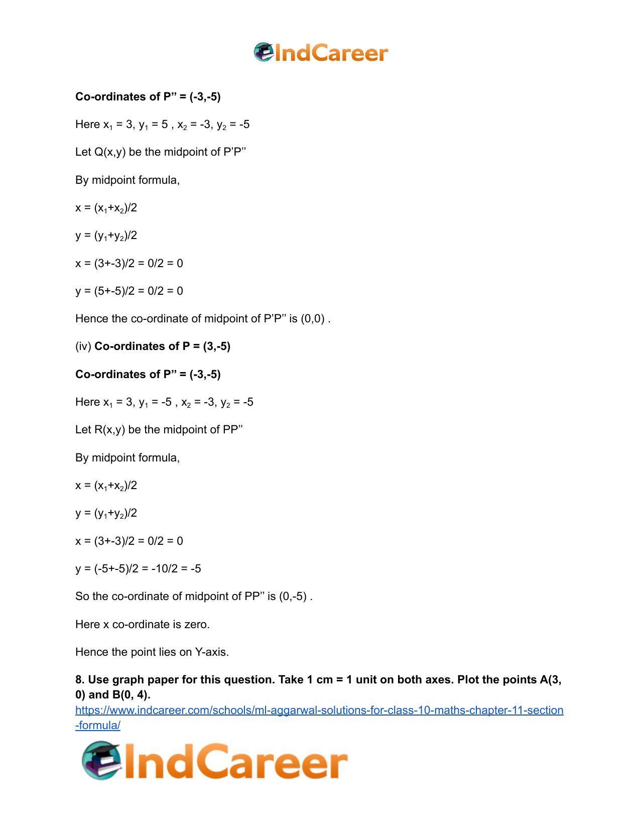 ML Aggarwal Solutions for Class 10 Maths Chapter 11- Section Formula - Page 13
