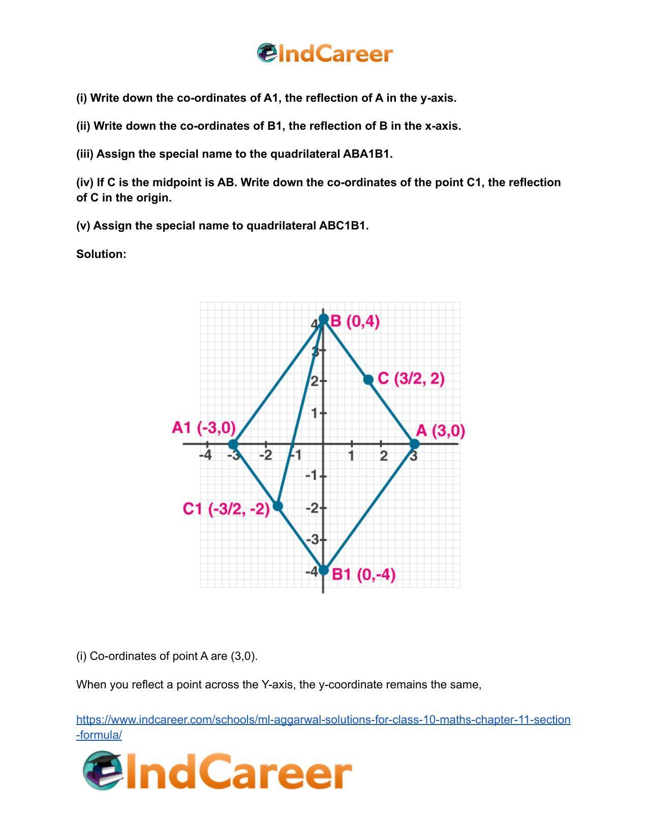 ML Aggarwal Solutions for Class 10 Maths Chapter 11- Section Formula - Page 14