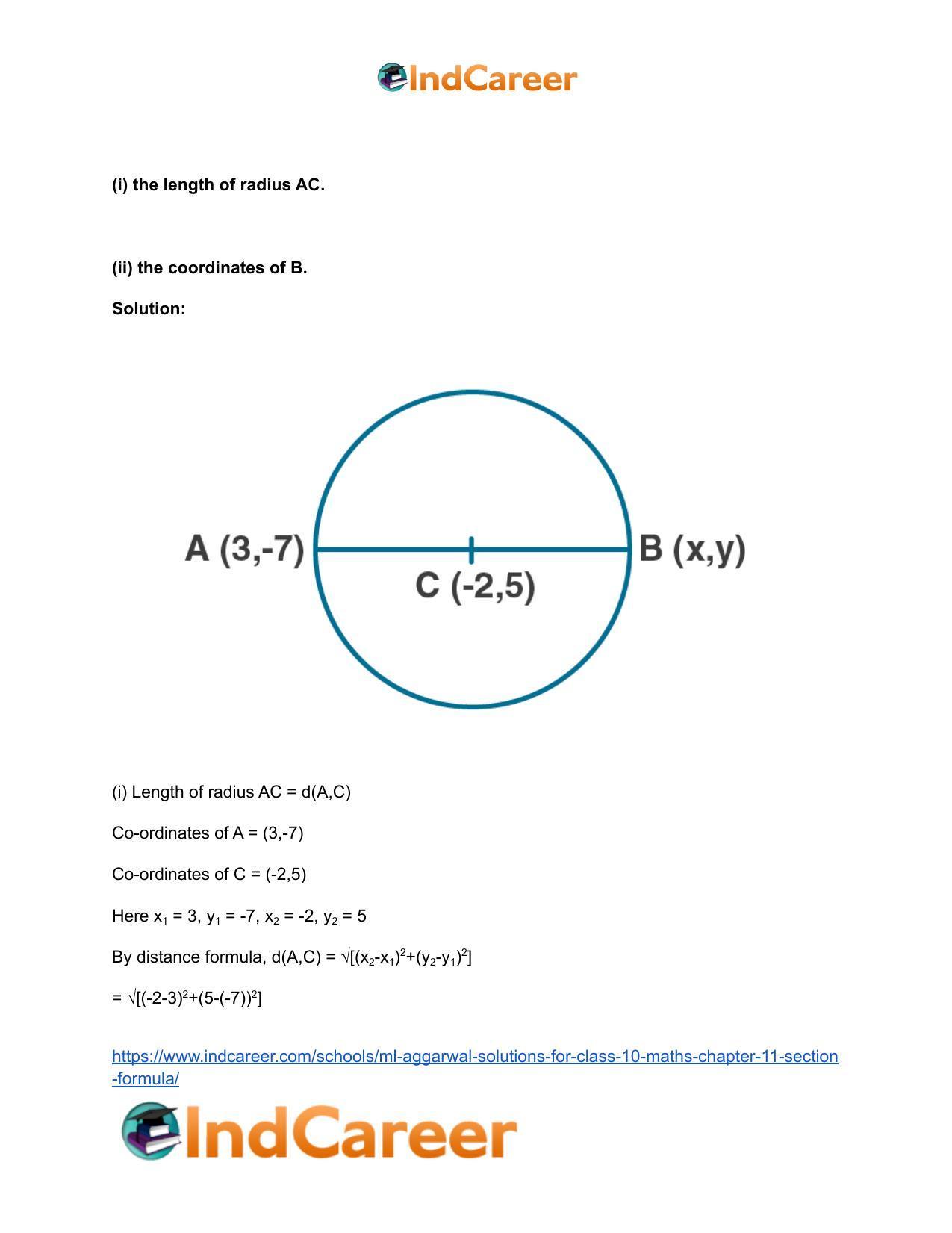 ML Aggarwal Solutions for Class 10 Maths Chapter 11- Section Formula - Page 18