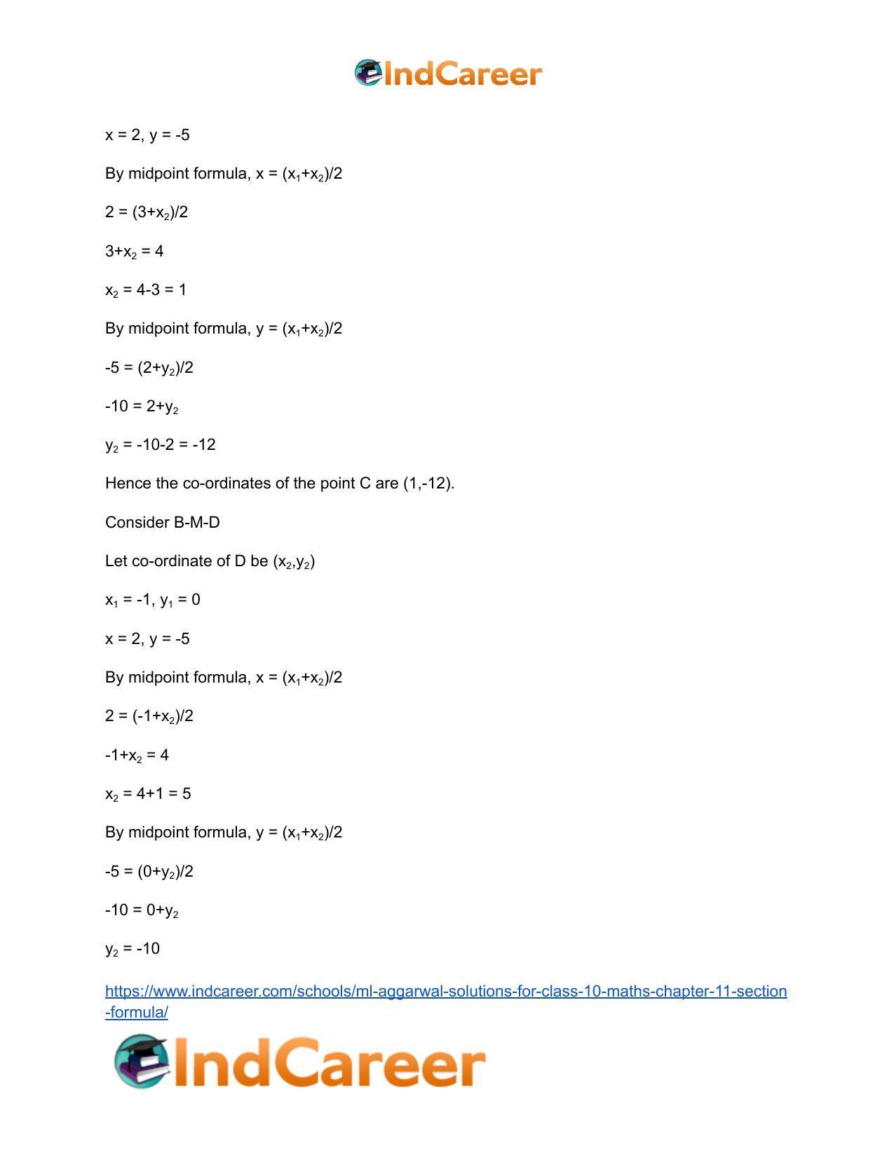 ML Aggarwal Solutions for Class 10 Maths Chapter 11- Section Formula - Page 35