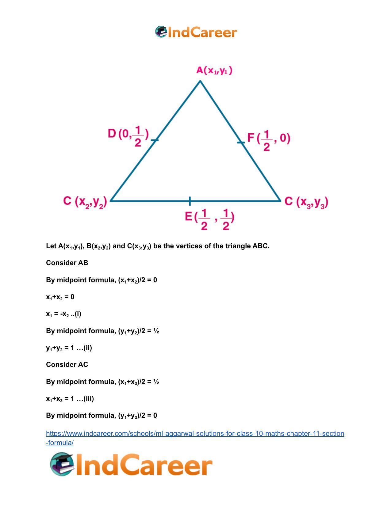 ML Aggarwal Solutions for Class 10 Maths Chapter 11- Section Formula - Page 41