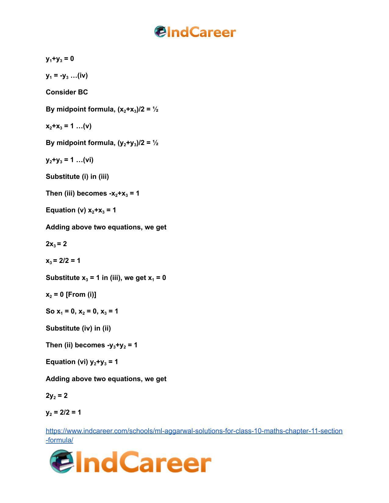 ML Aggarwal Solutions for Class 10 Maths Chapter 11- Section Formula - Page 42