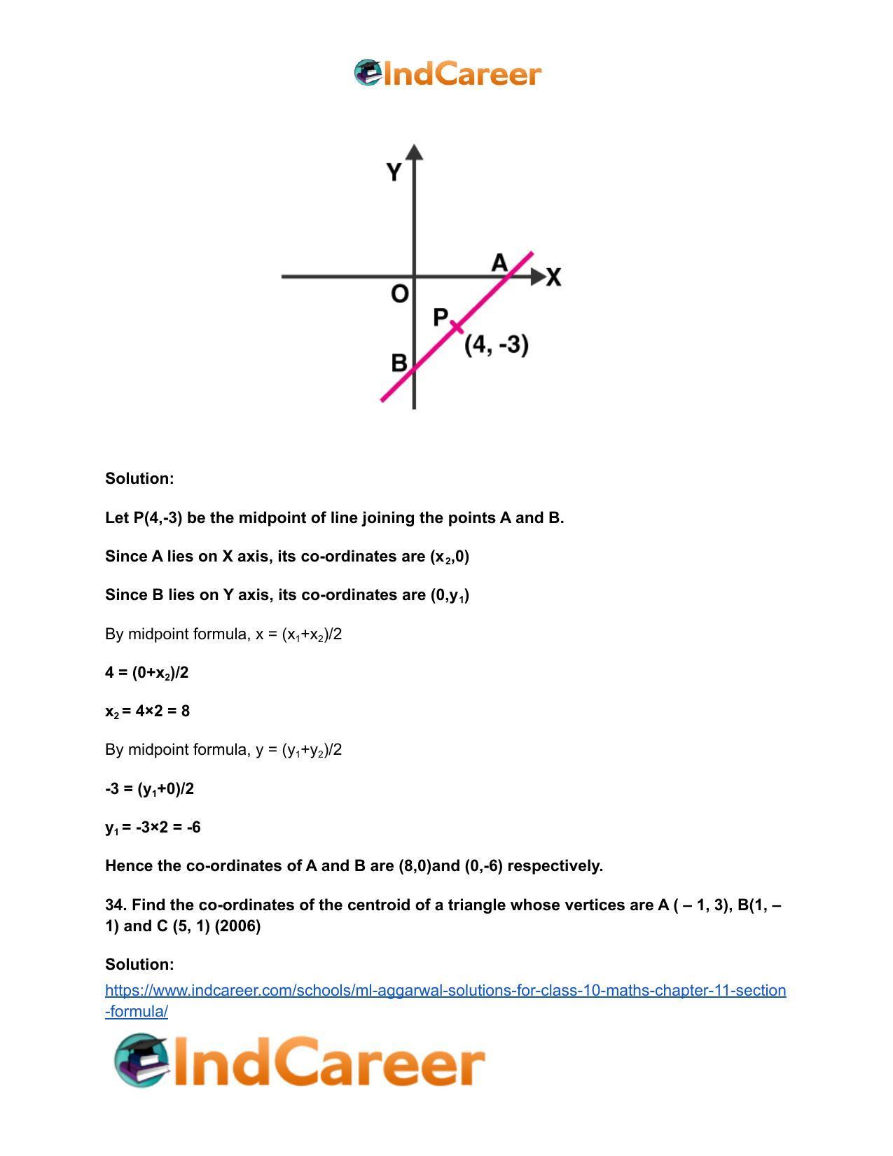 ML Aggarwal Solutions for Class 10 Maths Chapter 11- Section Formula - Page 50