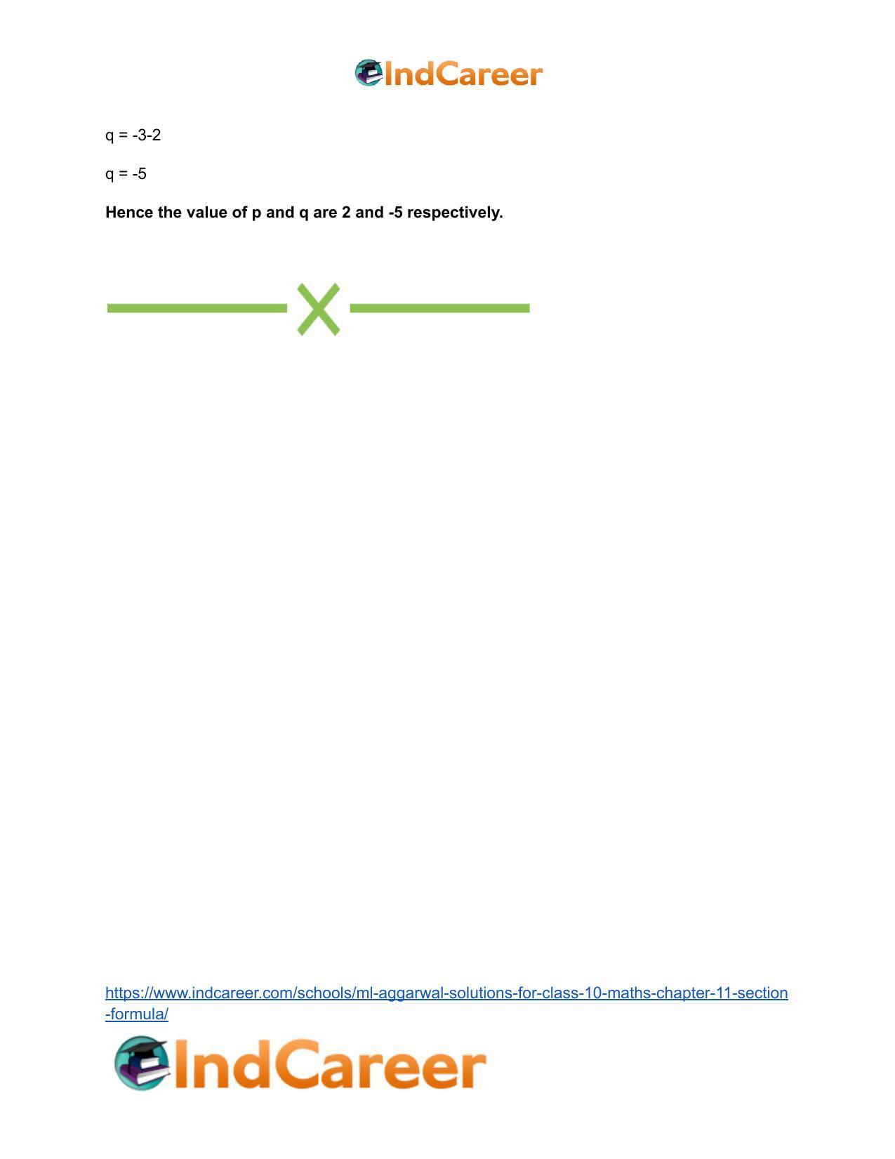 ML Aggarwal Solutions for Class 10 Maths Chapter 11- Section Formula - Page 53