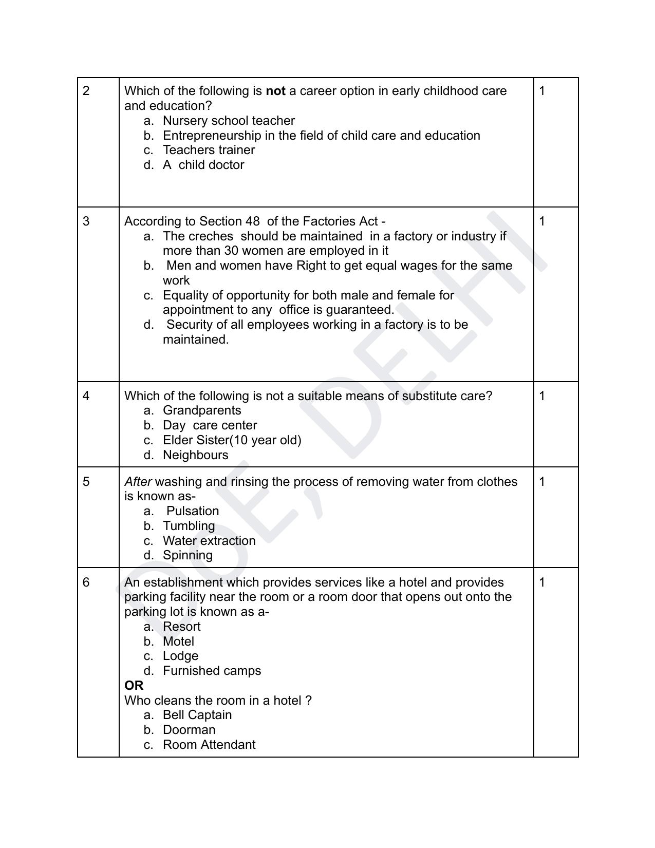 Edudel Class 12 Home Science (English) Practice Papers-1 (2023-24) - Page 2