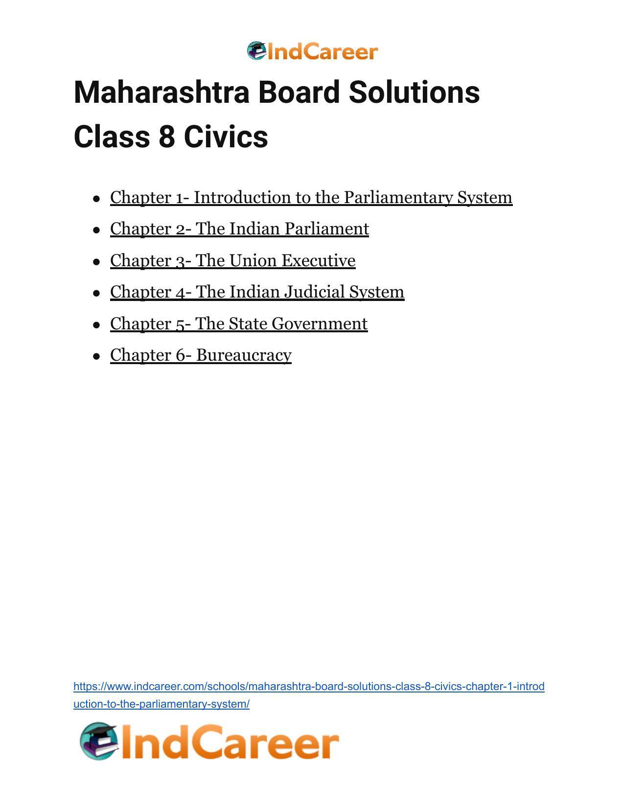 Maharashtra Board Solutions Class 8-Civics: Chapter 1- Introduction to the Parliamentary System - Page 14