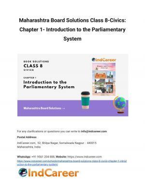 Maharashtra Board Solutions Class 8-Civics: Chapter 1- Introduction to the Parliamentary System