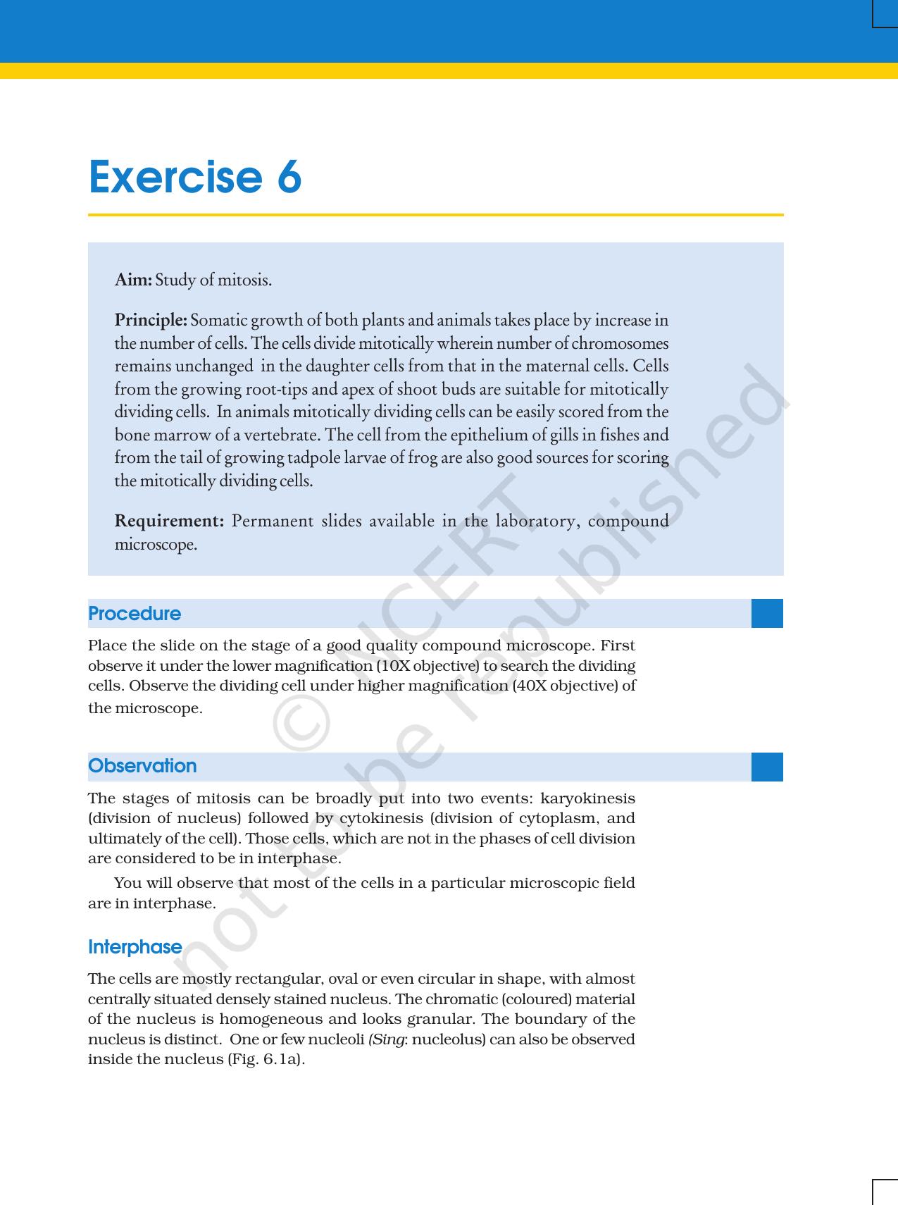 NCERT Laboratory Manuals for Class XI Biology - Exercise 6 - Page 1