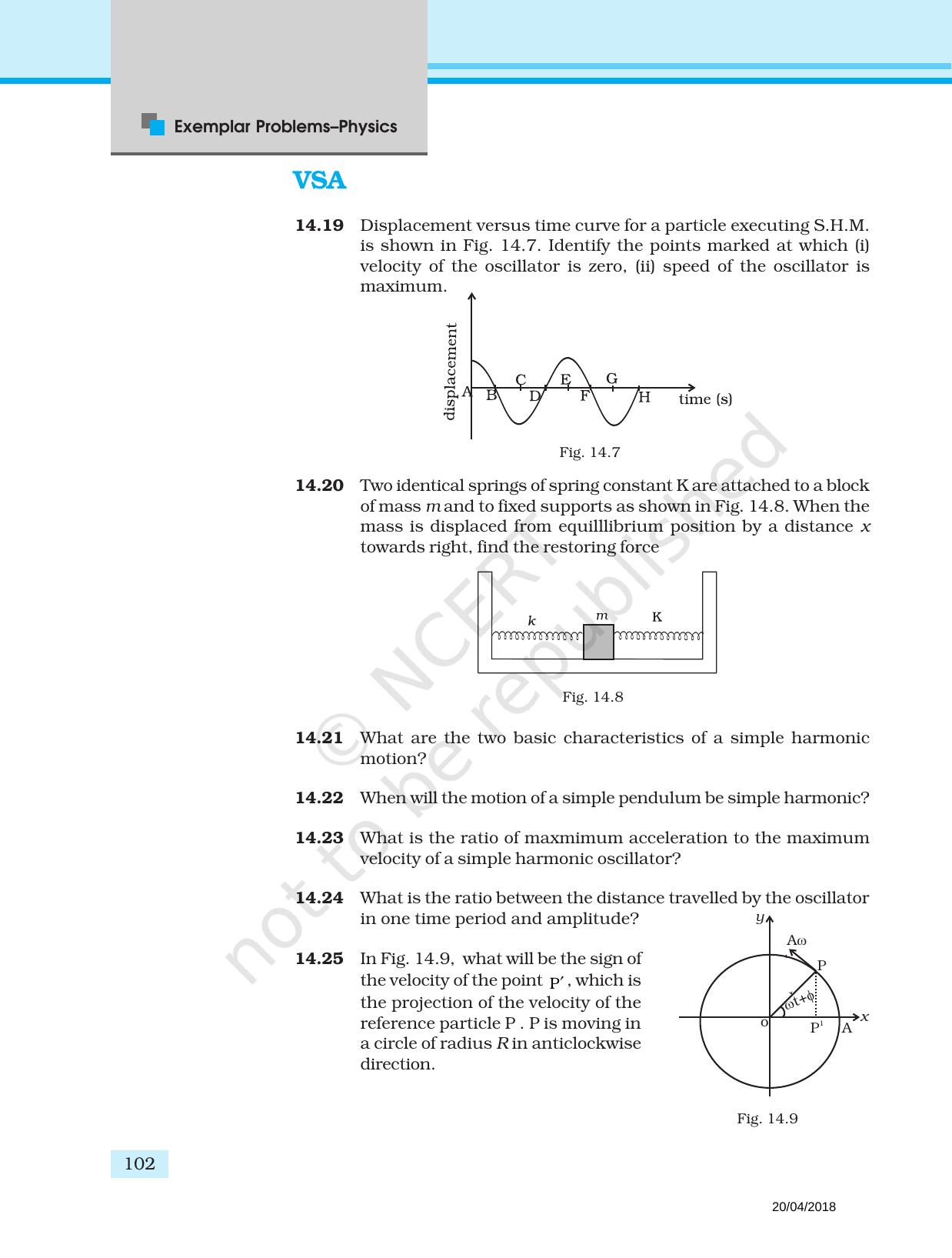 NCERT Exemplar Book for Class 11 Physics: Chapter 13 Oscillations - Page 6