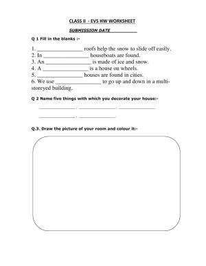 Worksheets for Class 2 EVS Assignment 44 House