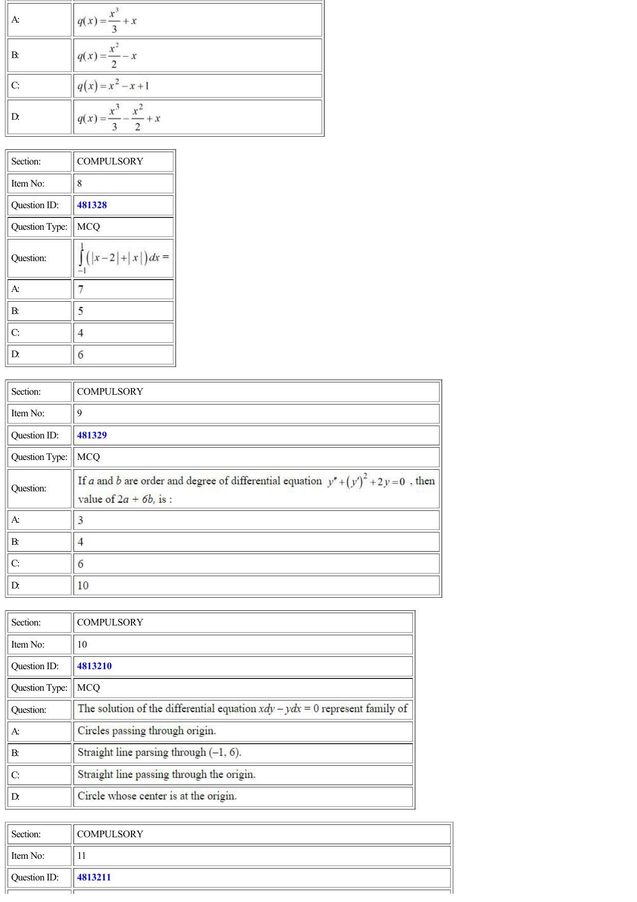CUET 2022 Question Paper of Mathematics/ Applied Mathematics - Page 3