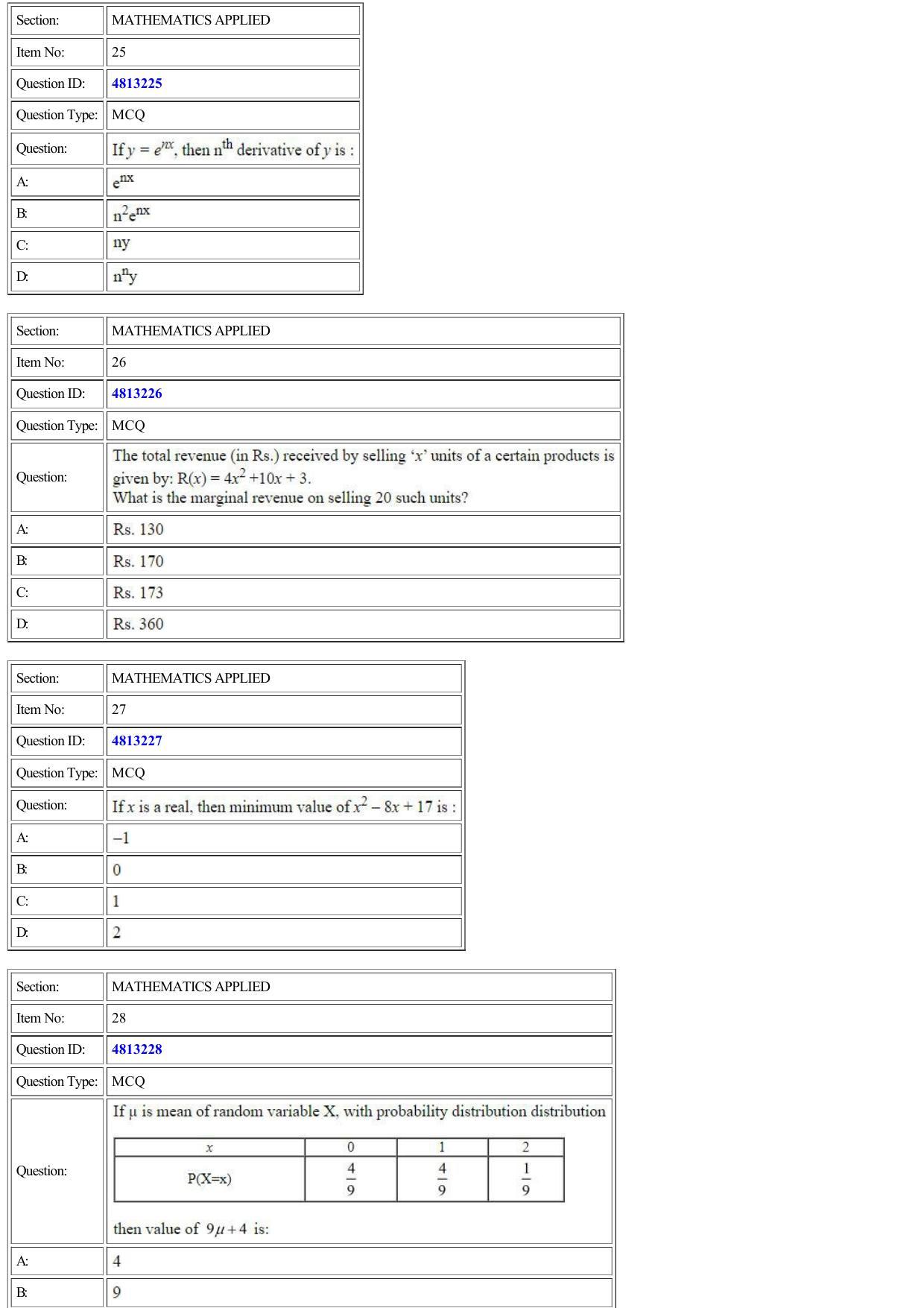 CUET 2022 Question Paper of Mathematics/ Applied Mathematics - Page 8