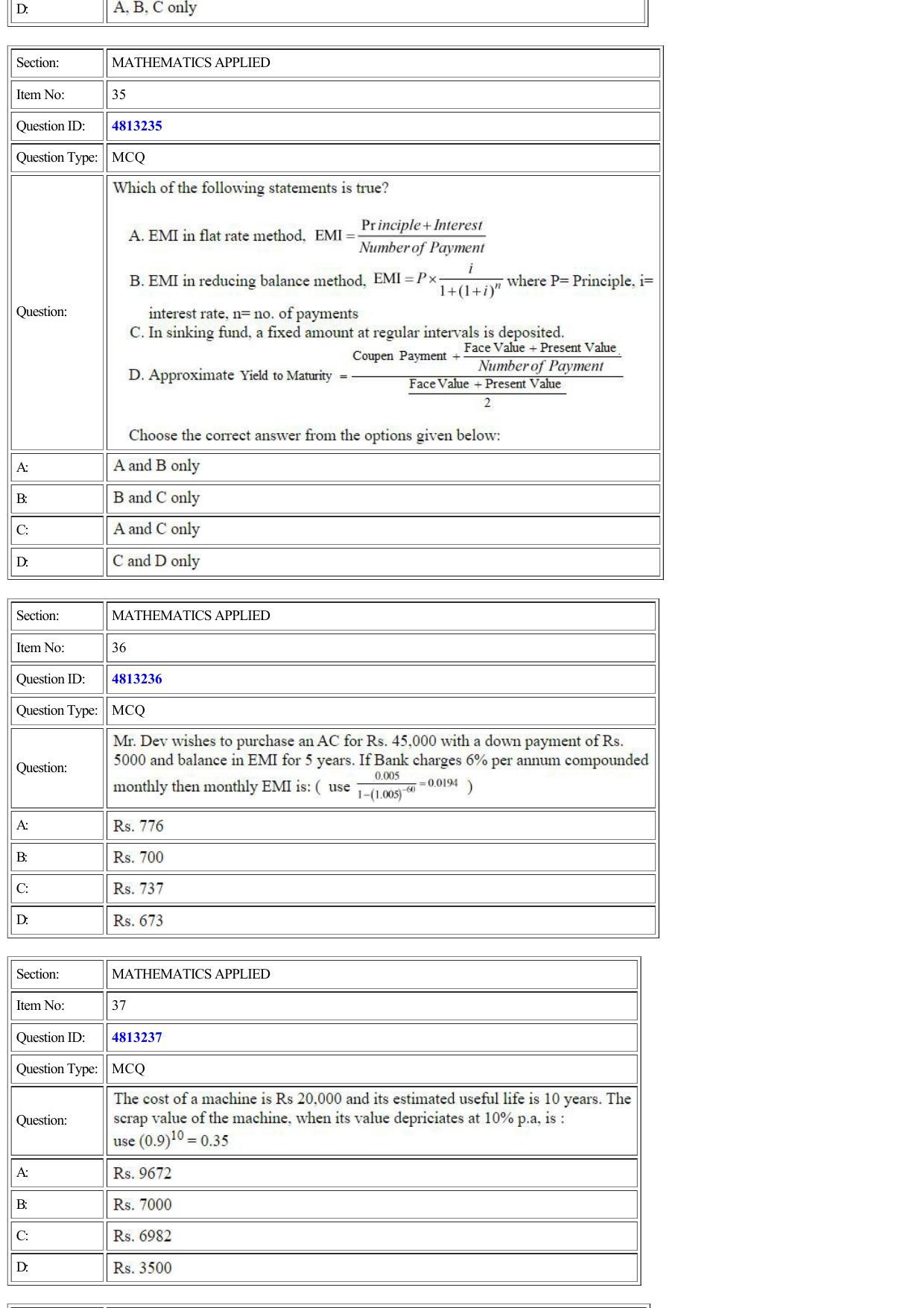 CUET 2022 Question Paper of Mathematics/ Applied Mathematics - Page 11