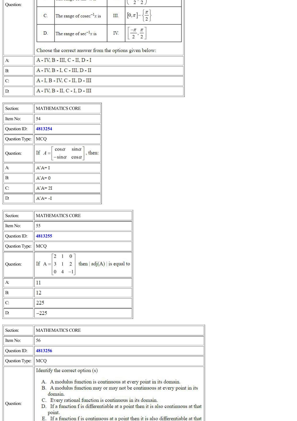 CUET 2022 Question Paper of Mathematics/ Applied Mathematics - Page 17