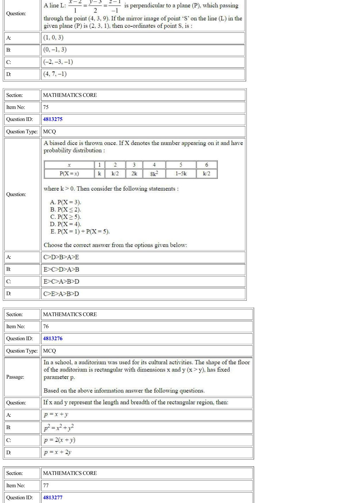 CUET 2022 Question Paper of Mathematics/ Applied Mathematics - Page 23
