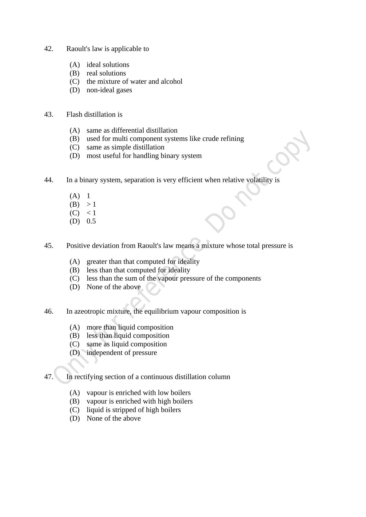 CUSAT CAT 2021 Chemical Engineering Question Paper - Page 8