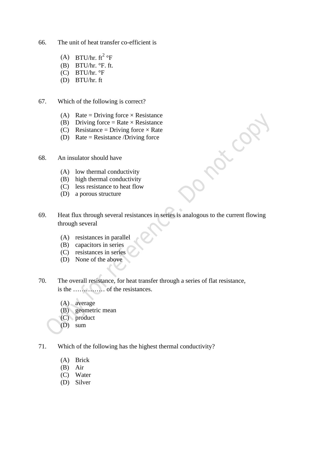 CUSAT CAT 2021 Chemical Engineering Question Paper - Page 12