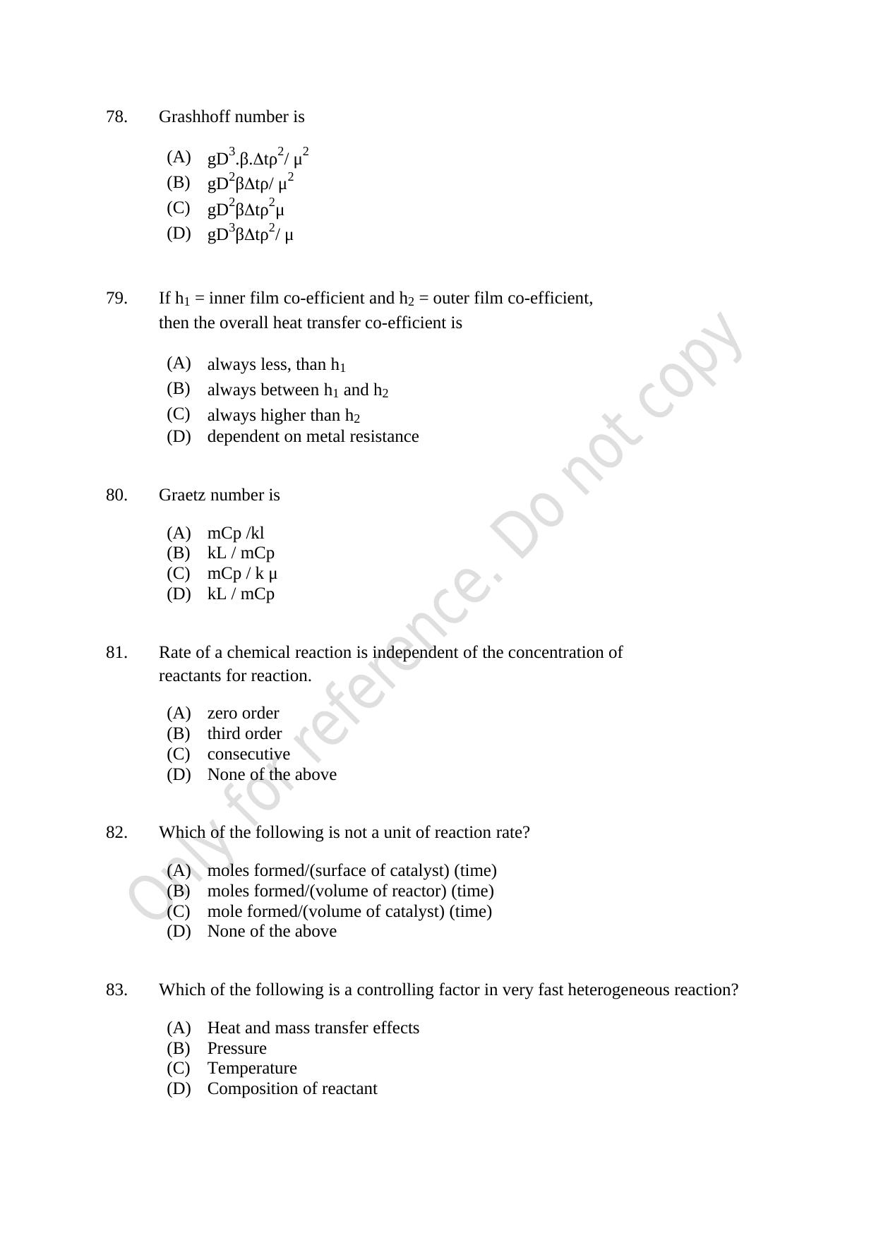 CUSAT CAT 2021 Chemical Engineering Question Paper - Page 14