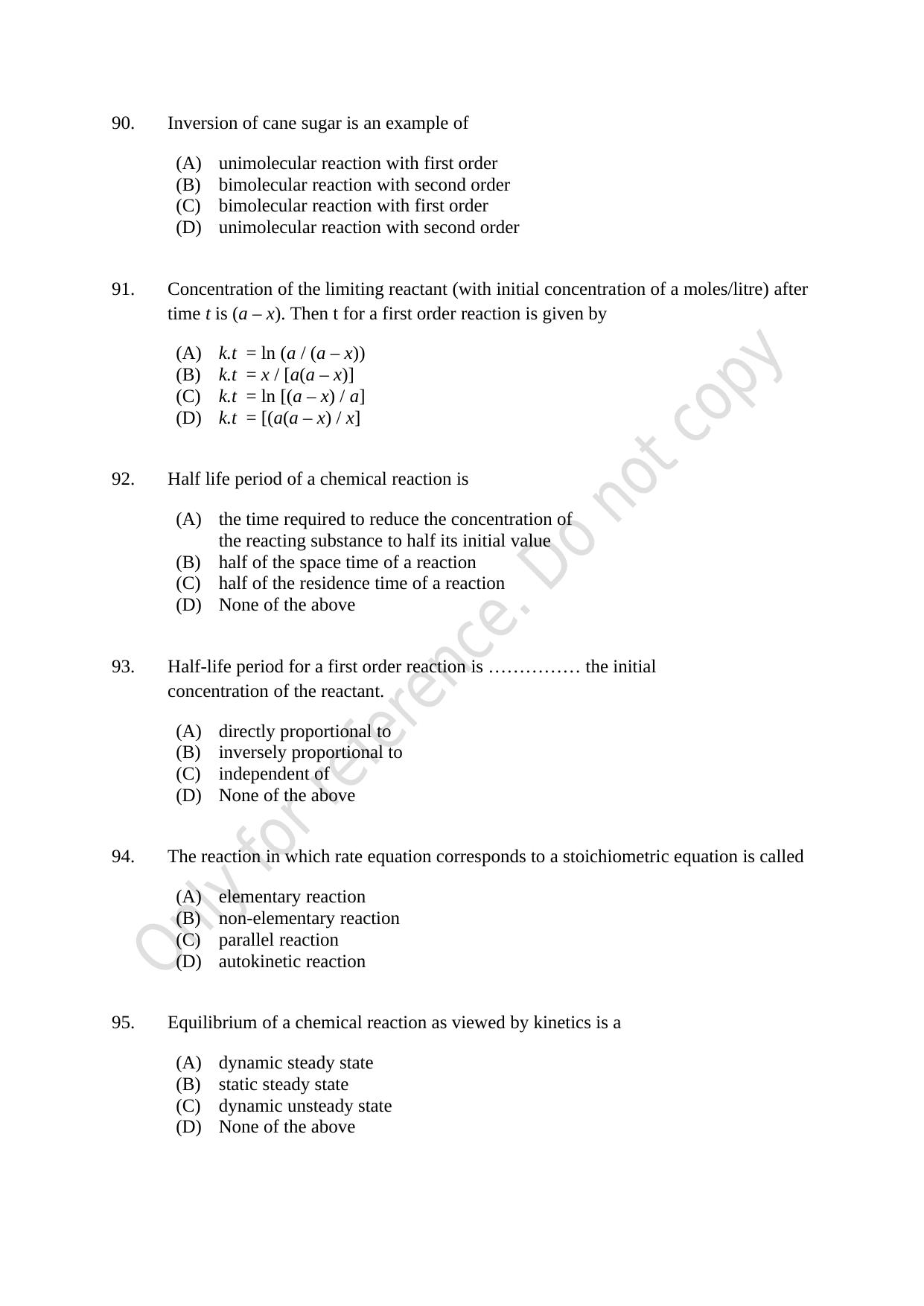 CUSAT CAT 2021 Chemical Engineering Question Paper - Page 16