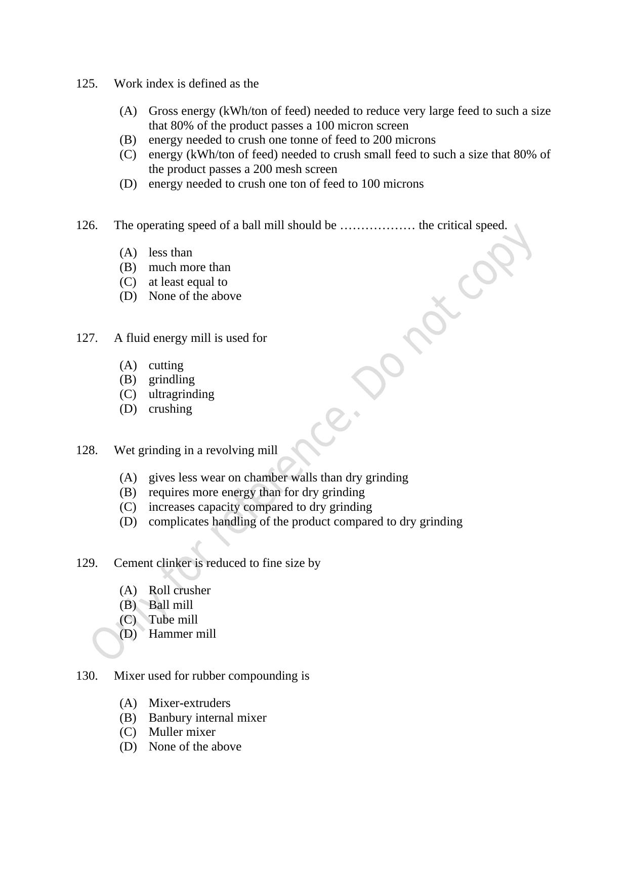 CUSAT CAT 2021 Chemical Engineering Question Paper - Page 22