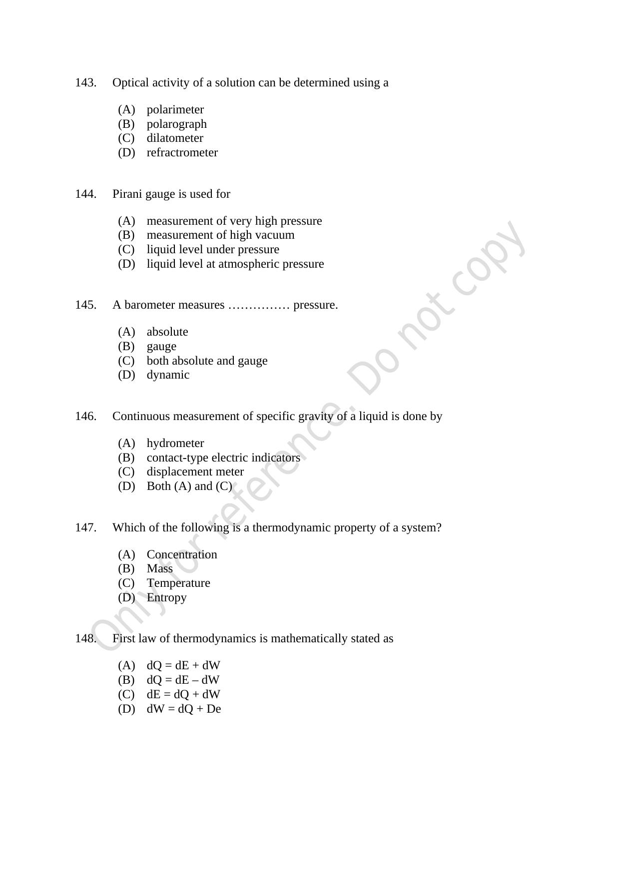 CUSAT CAT 2021 Chemical Engineering Question Paper - Page 25